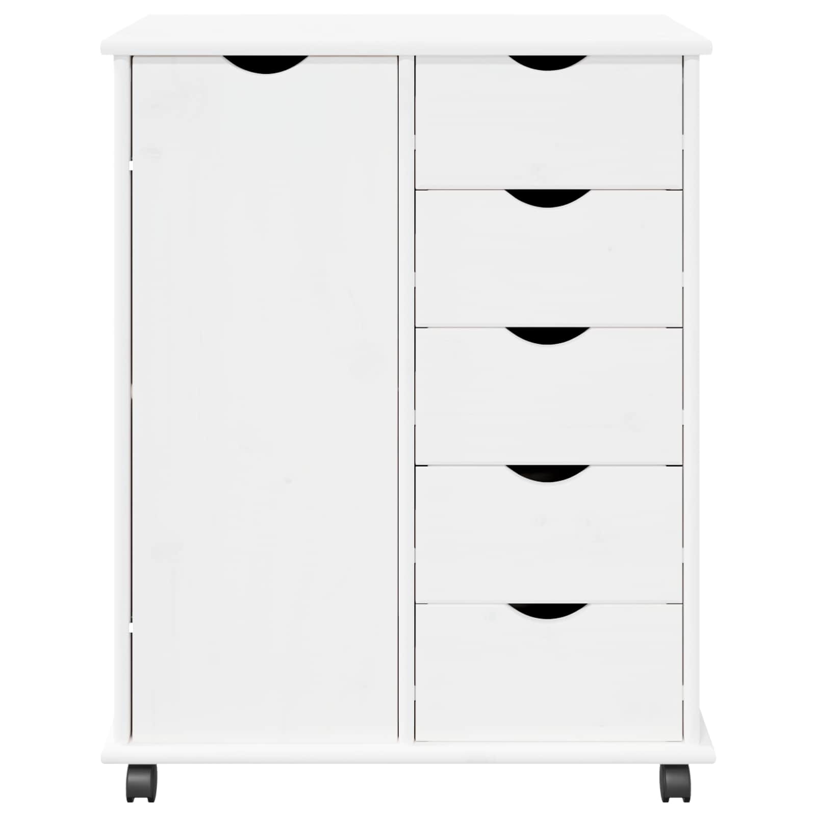 Mobilni ormar Bijelo 63,5 x 39 x 79 cm Čvrsto borovo drvo