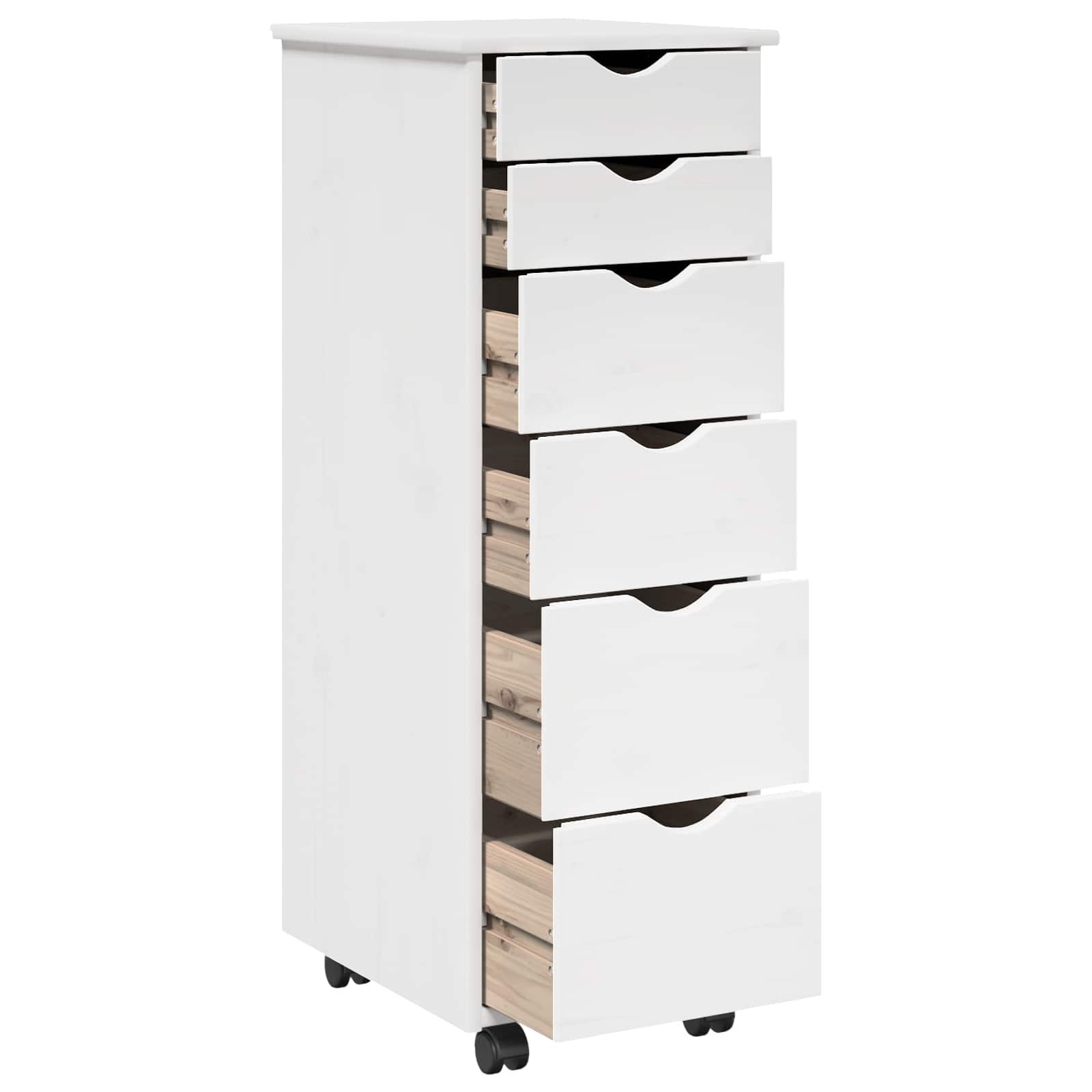 Mobilni ormar Bijelo 34 x 39 x 93,5 cm Čvrsto borovo drvo