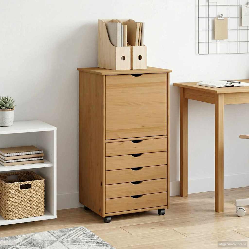 Mobilni ormar Medeno smeđa 53 x 39 x 103 cm Čvrsto borovo drvo