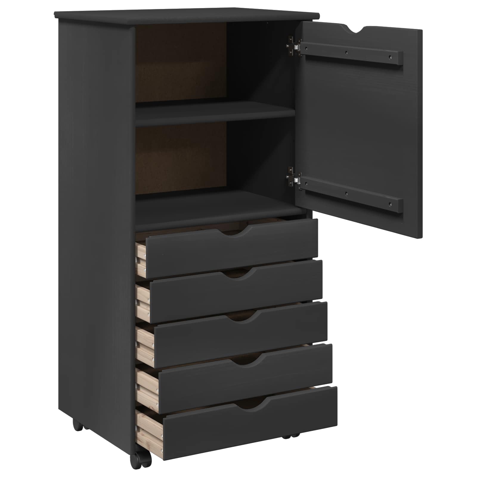 Mobilni ormar Siva 53 x 39 x 103 cm Čvrsto borovo drvo