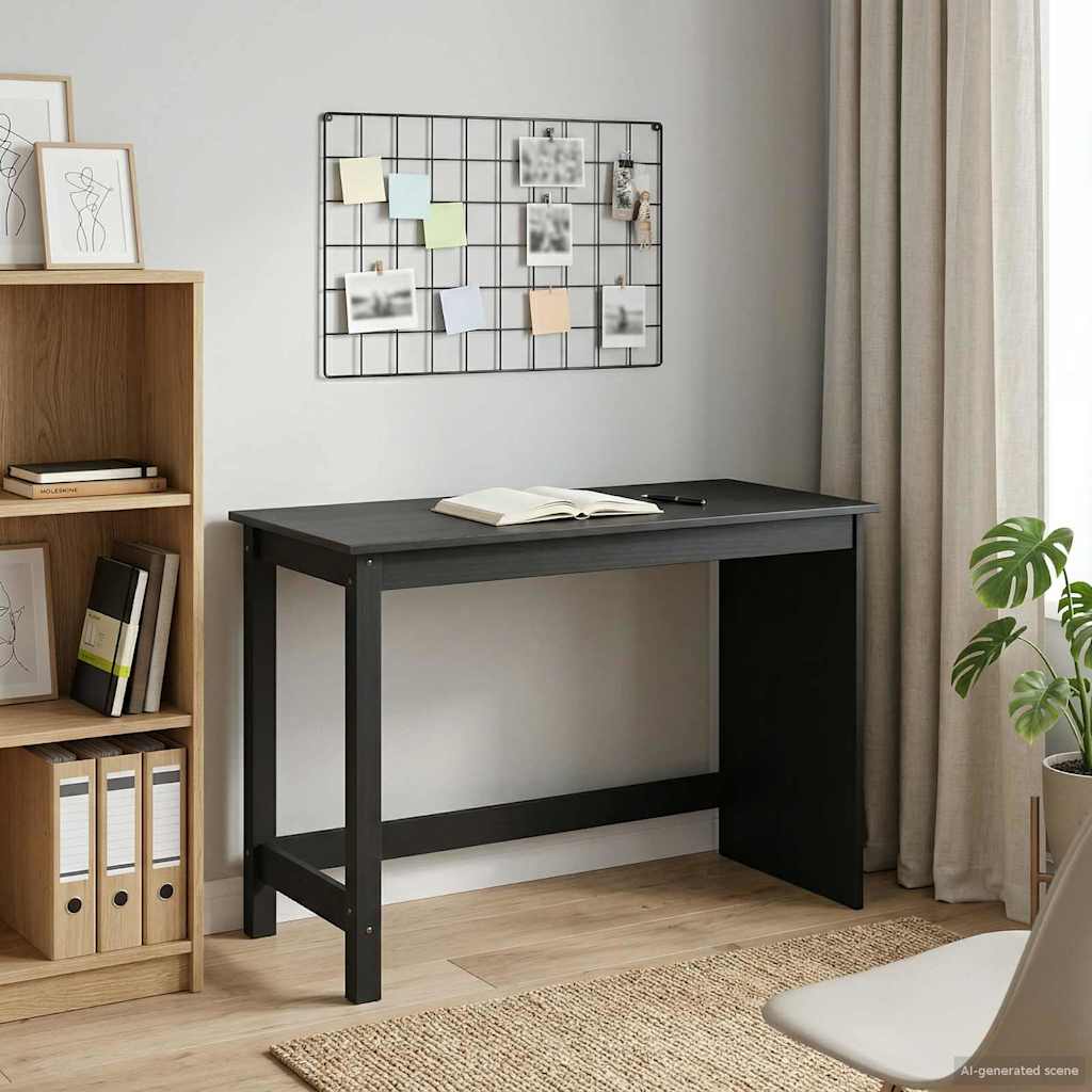 Stol Crna 112 x 50 x 75 cm Čvrsto borovo drvo
