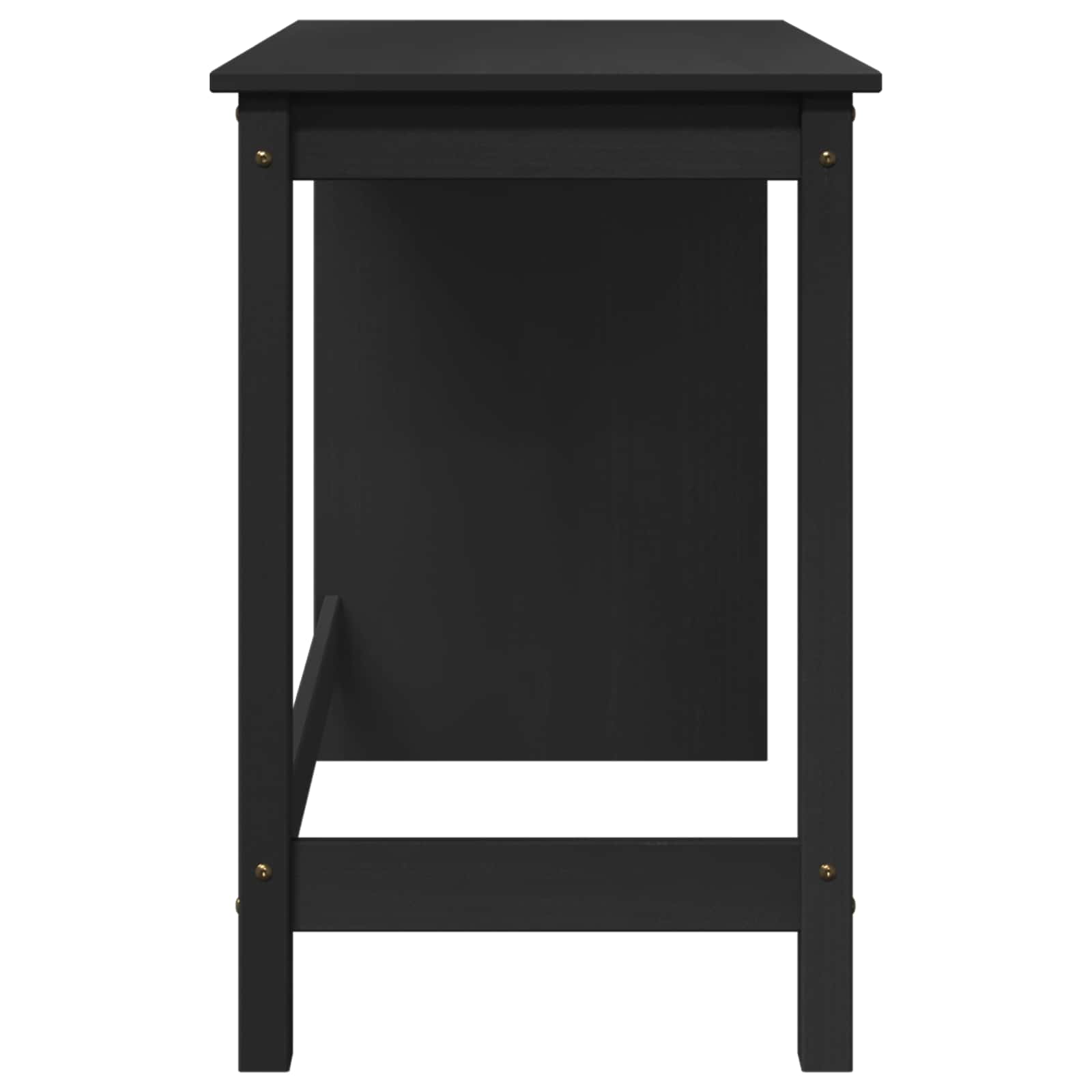 Stol Crna 112 x 50 x 75 cm Čvrsto borovo drvo
