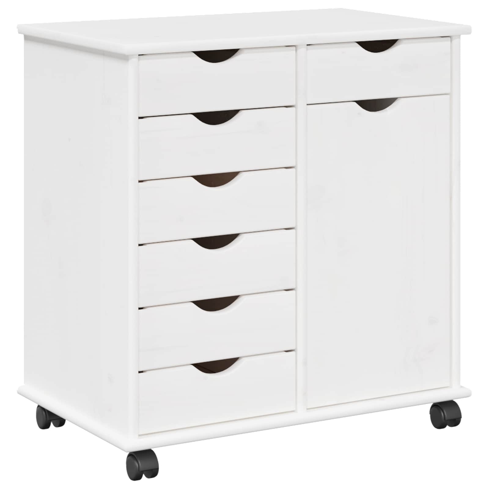 Mobilni ormar Bijelo 63,5 x 39 x 65,5 cm Čvrsto borovo drvo