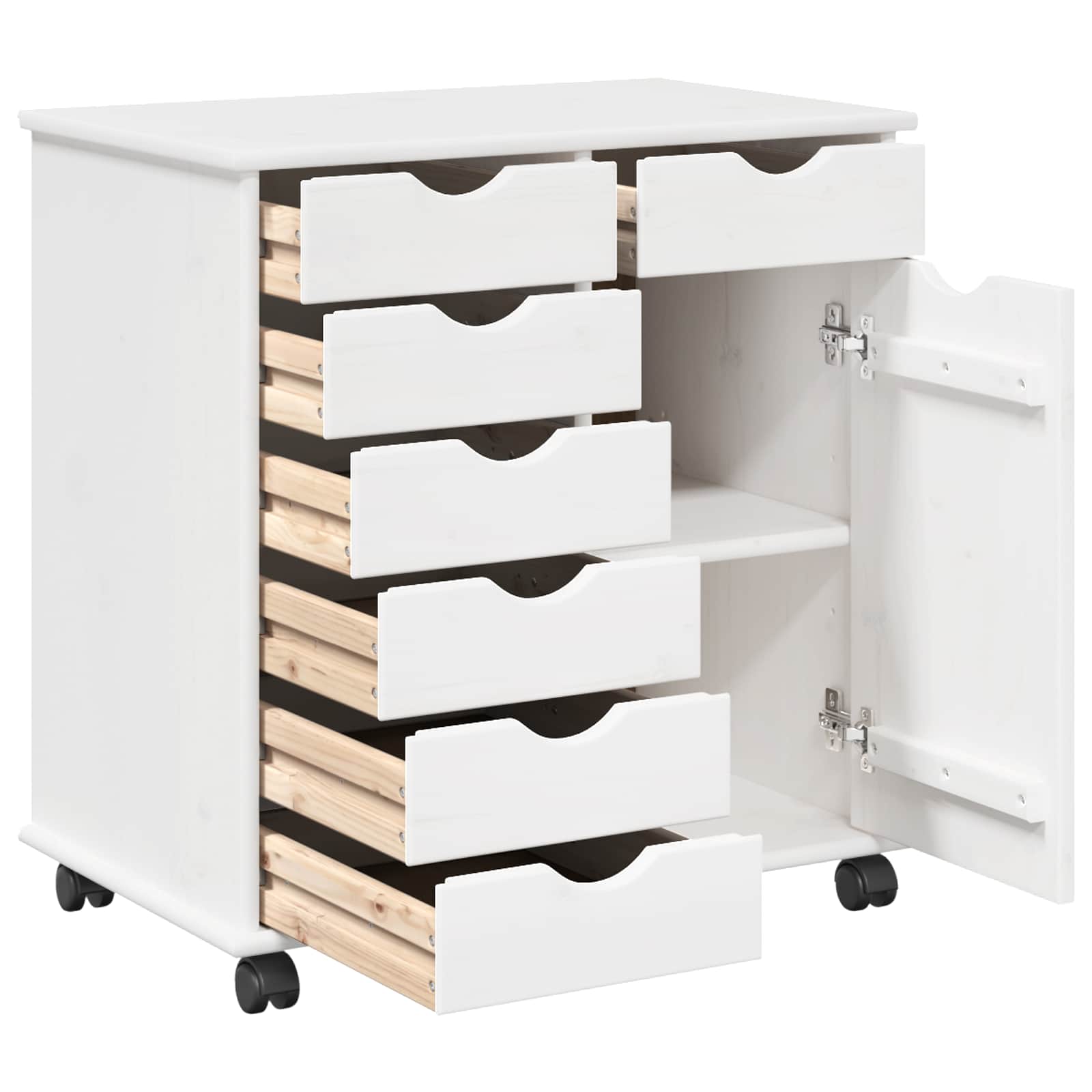 Mobilni ormar Bijelo 63,5 x 39 x 65,5 cm Čvrsto borovo drvo