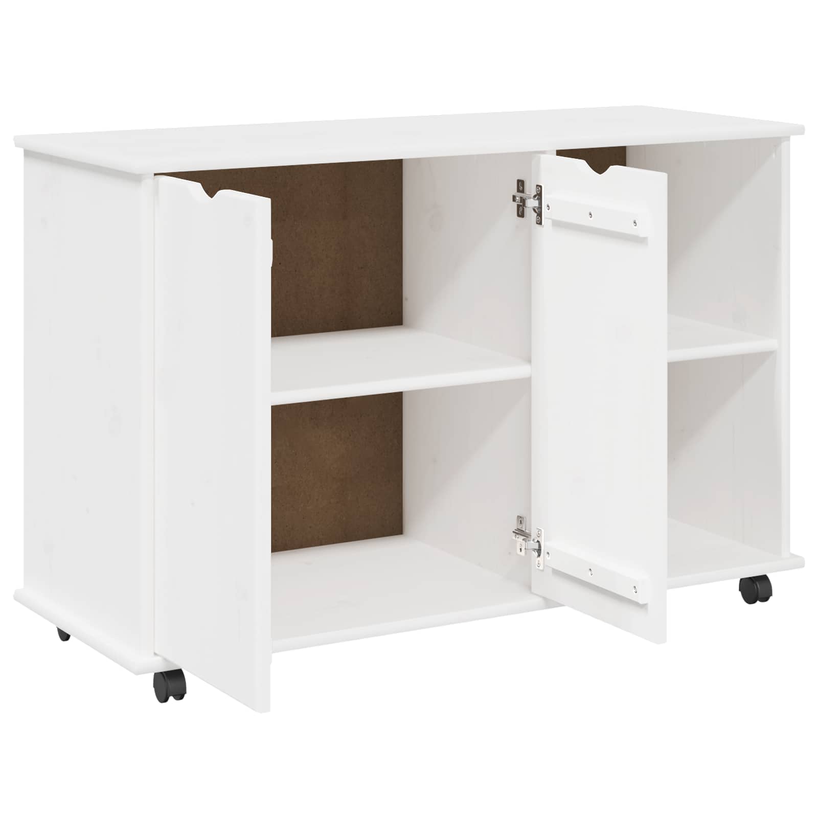 Mobilni ormar Bijelo 100 x 39 x 65,5 cm Čvrsto borovo drvo