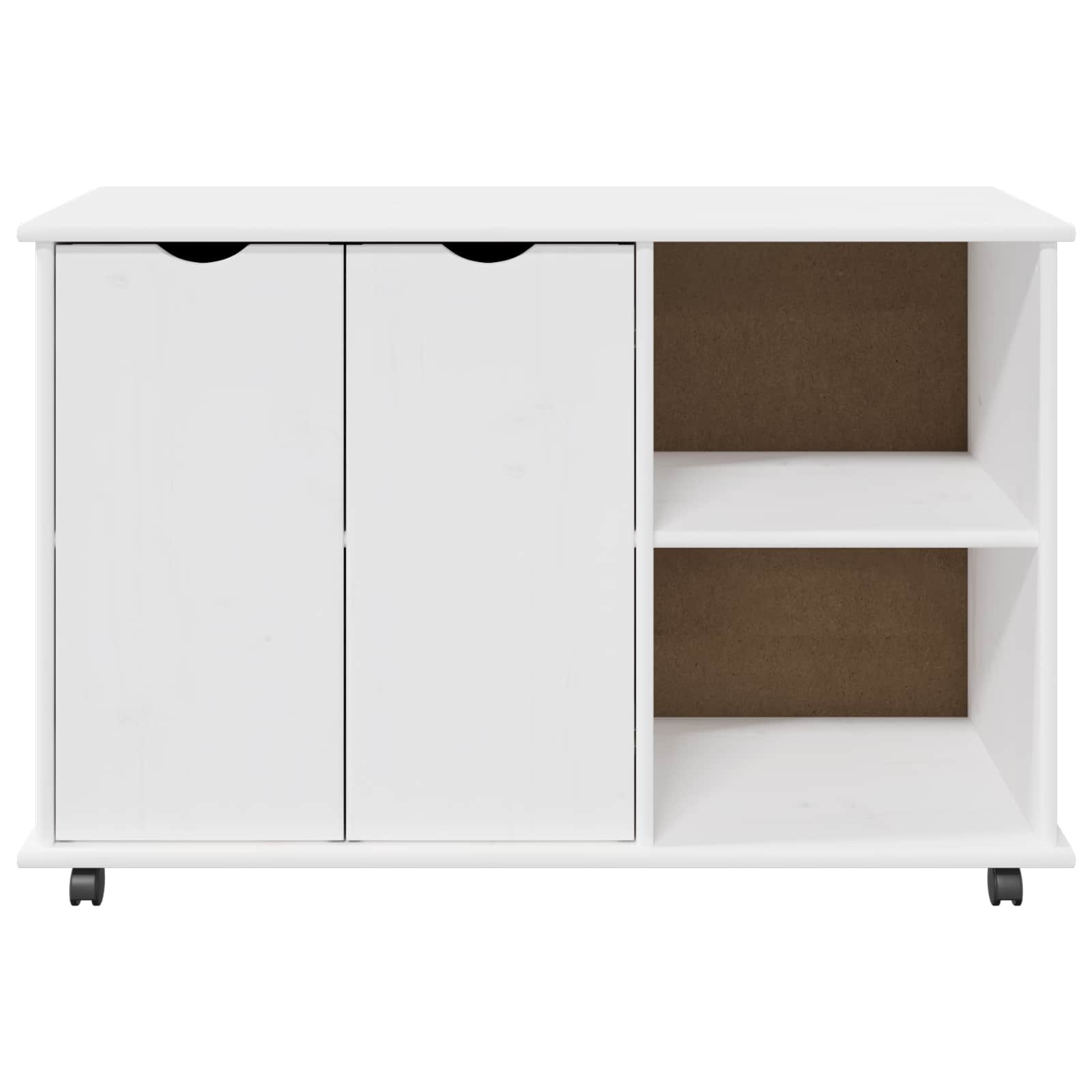 Mobilni ormar Bijelo 100 x 39 x 65,5 cm Čvrsto borovo drvo