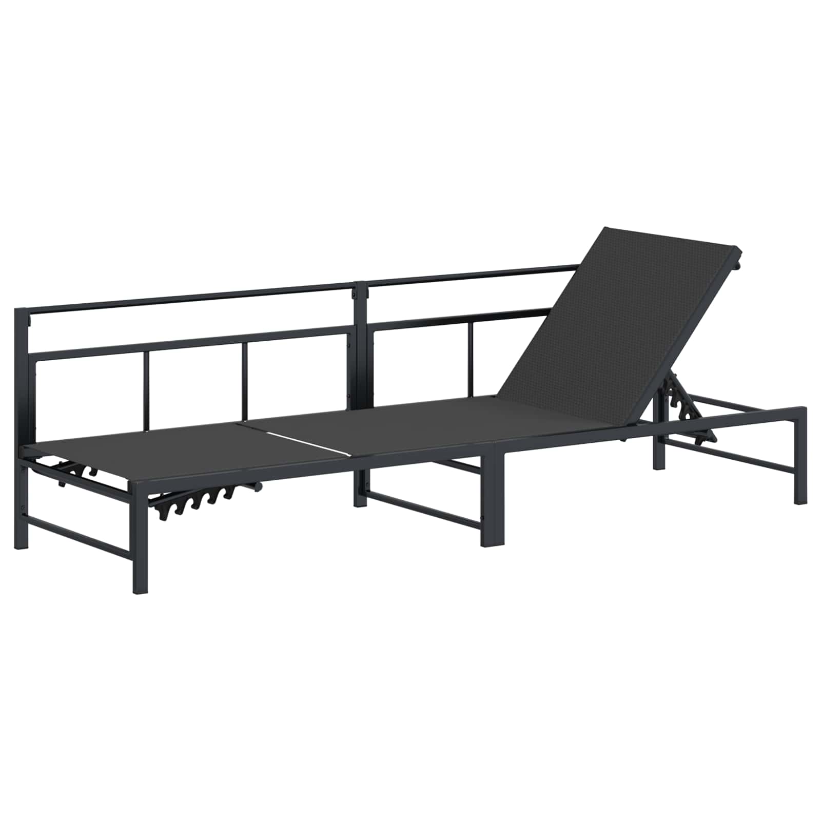 Ležaljka Crna 200 x 62 x 59,5 cm Tekstilen