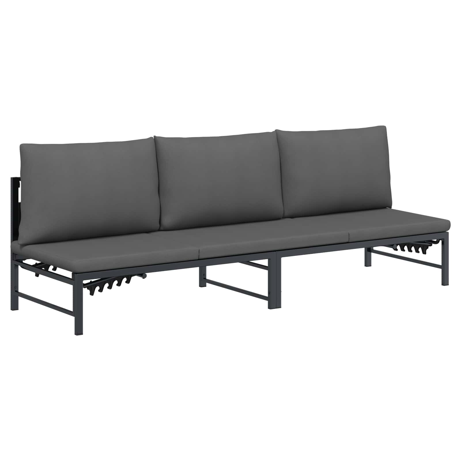 Suncobranska ležaljka za 3 osobe Crna 200 x 62 x 59,5 cm