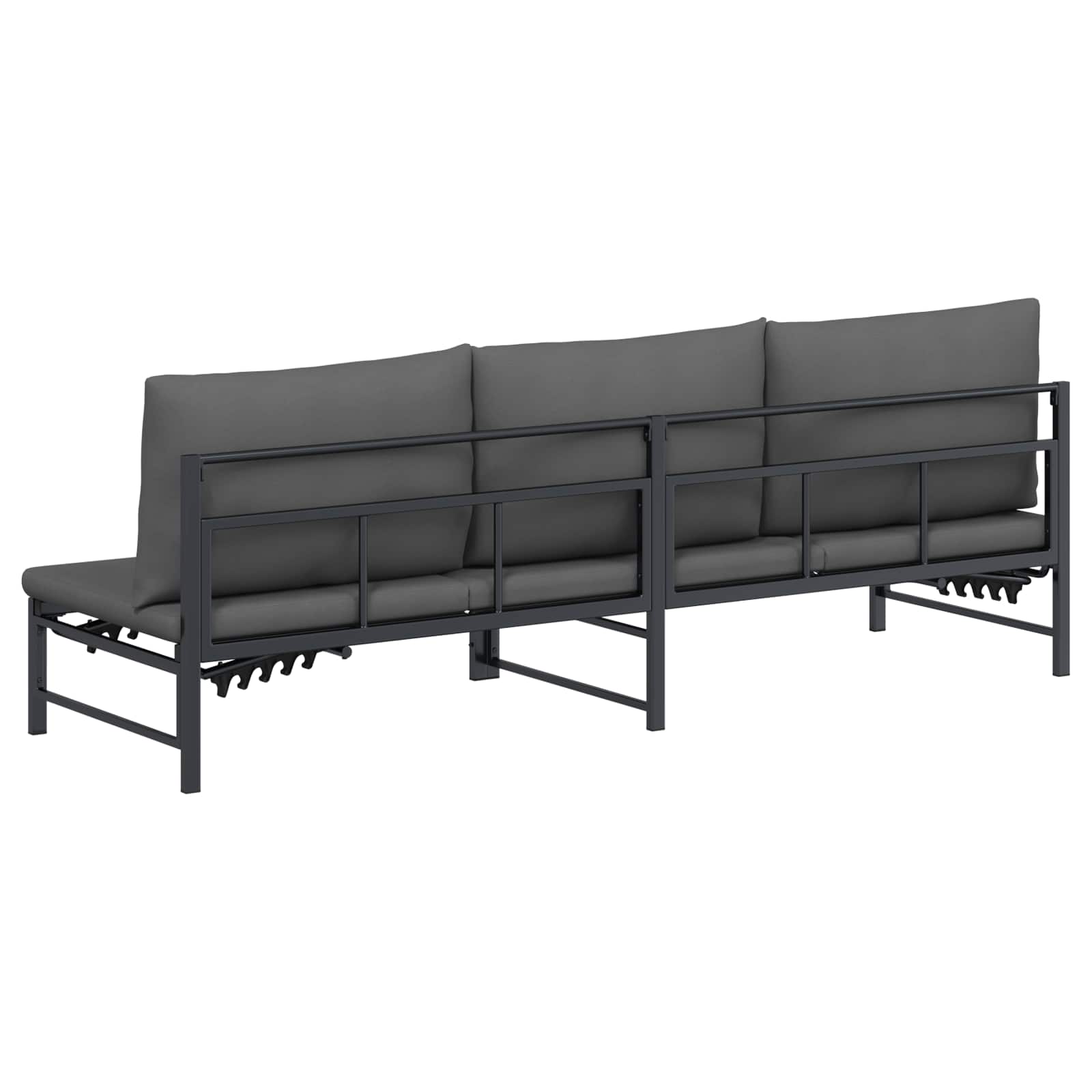 Suncobranska ležaljka za 3 osobe Crna 200 x 62 x 59,5 cm
