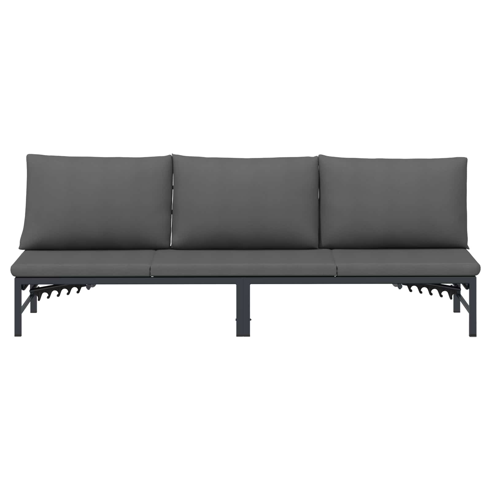 Suncobranska ležaljka za 3 osobe Crna 200 x 62 x 59,5 cm