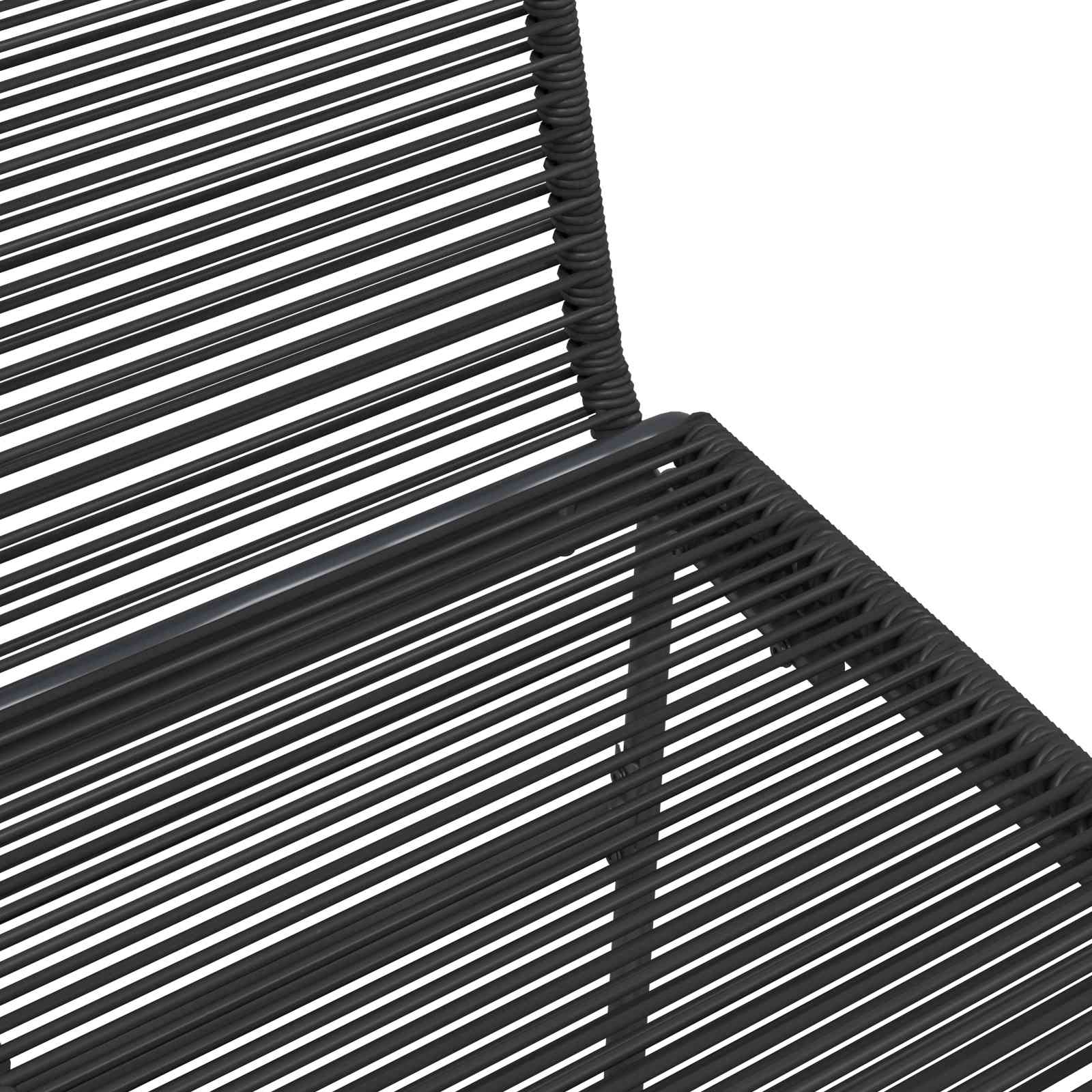Vrtne stolice 2 pcs Crna 48 x 55 x 89,5 cm Ratan
