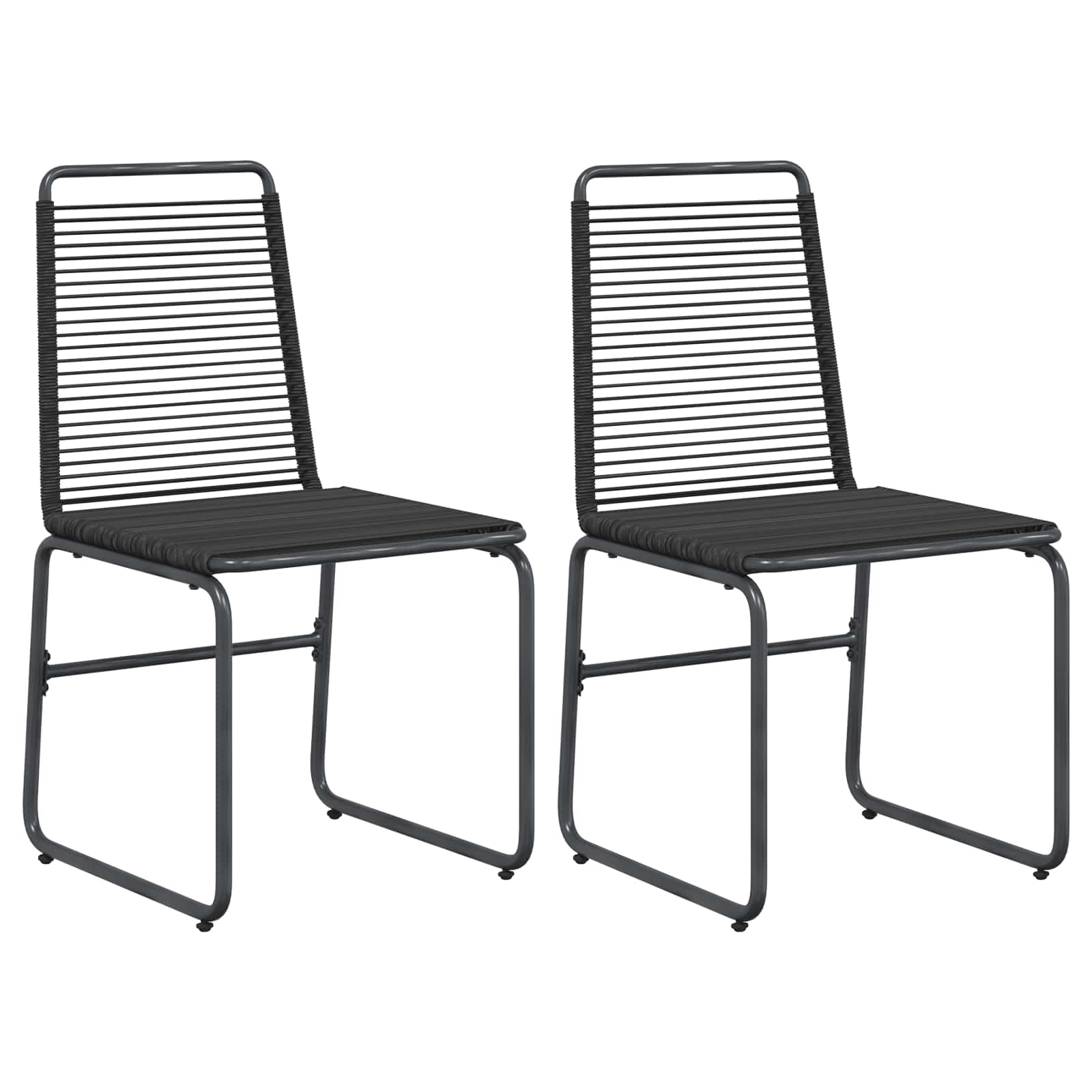 Vrtne stolice 2 pcs Crna 48 x 55 x 89,5 cm Ratan