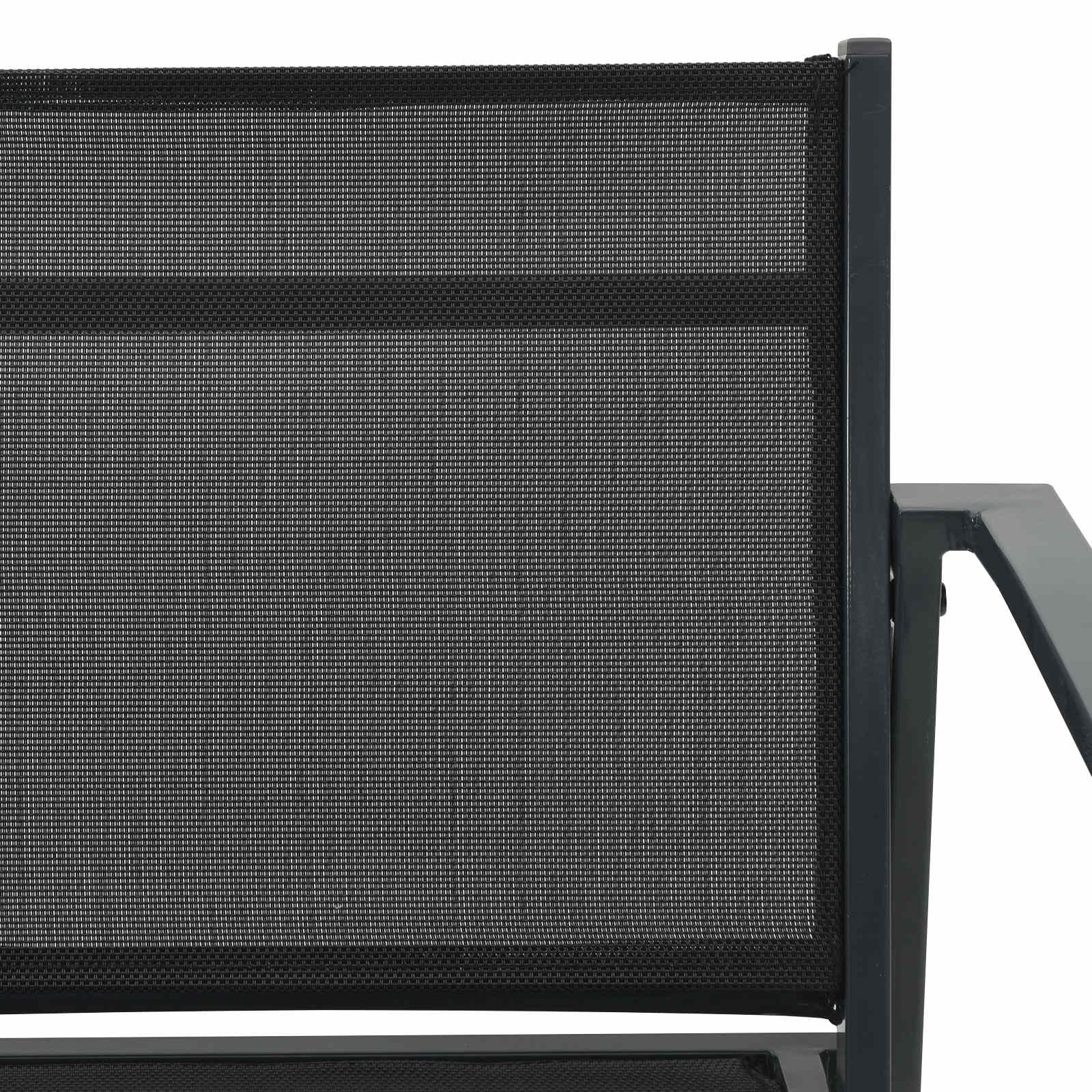 Vrtne stolice 2 pcs Crna i antracit 53,5 x 59 x 77 cm