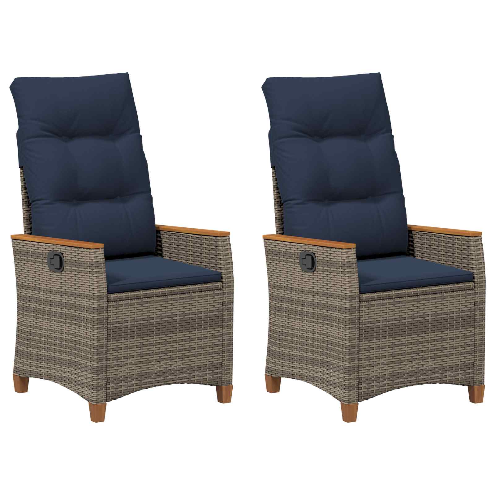 Ležaljka u vrtu 2 pcs Siva i tamnoplava 64 x 57,5 x 112 cm
