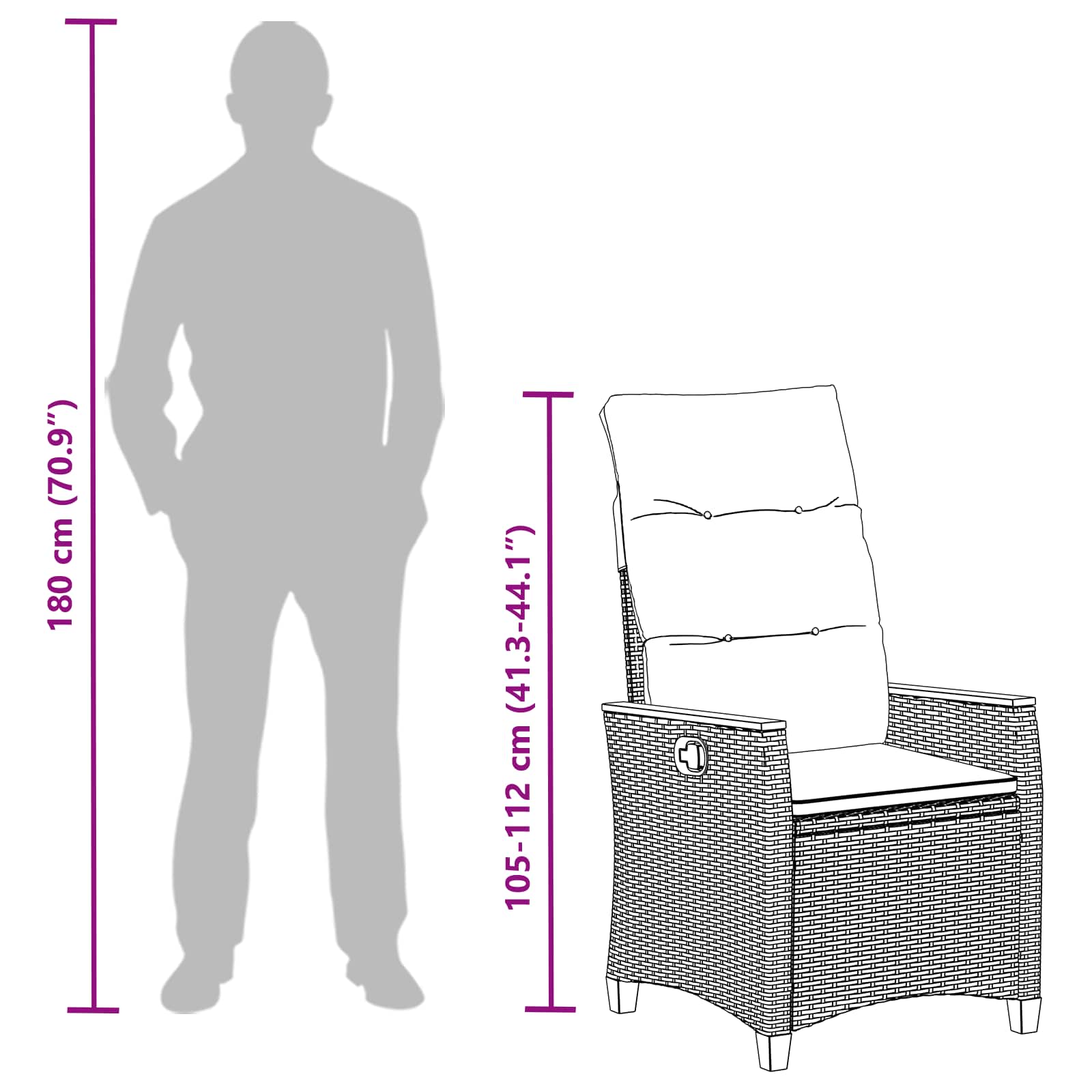 Ležaljka u vrtu 2 pcs Siva i tamnoplava 64 x 57,5 x 112 cm