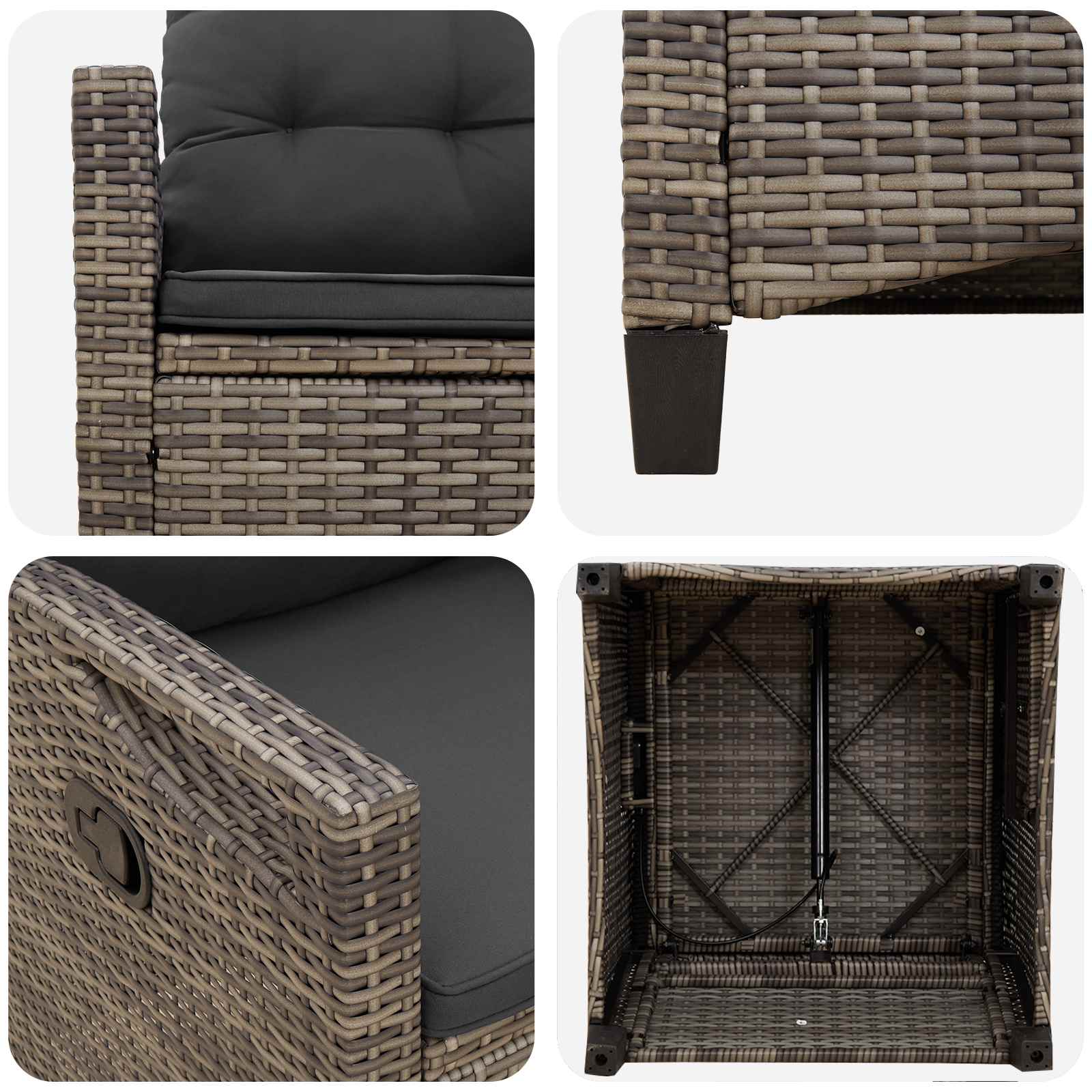Vrtna stolica 2 pcs Siva i tamno siva 56 x 60 x 112 cm
