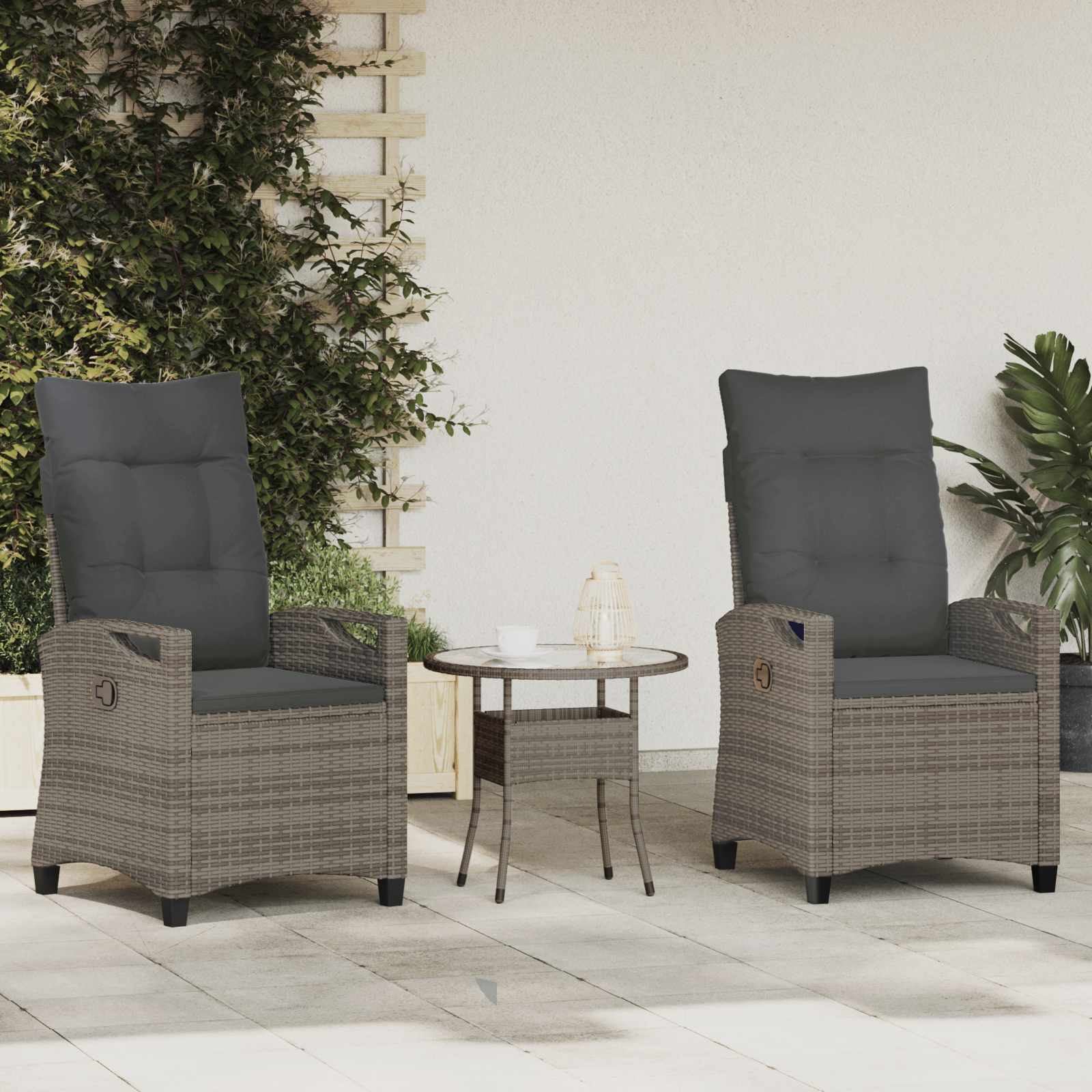 Vrtna stolica 2 pcs Siva i tamno siva 56 x 60 x 112 cm