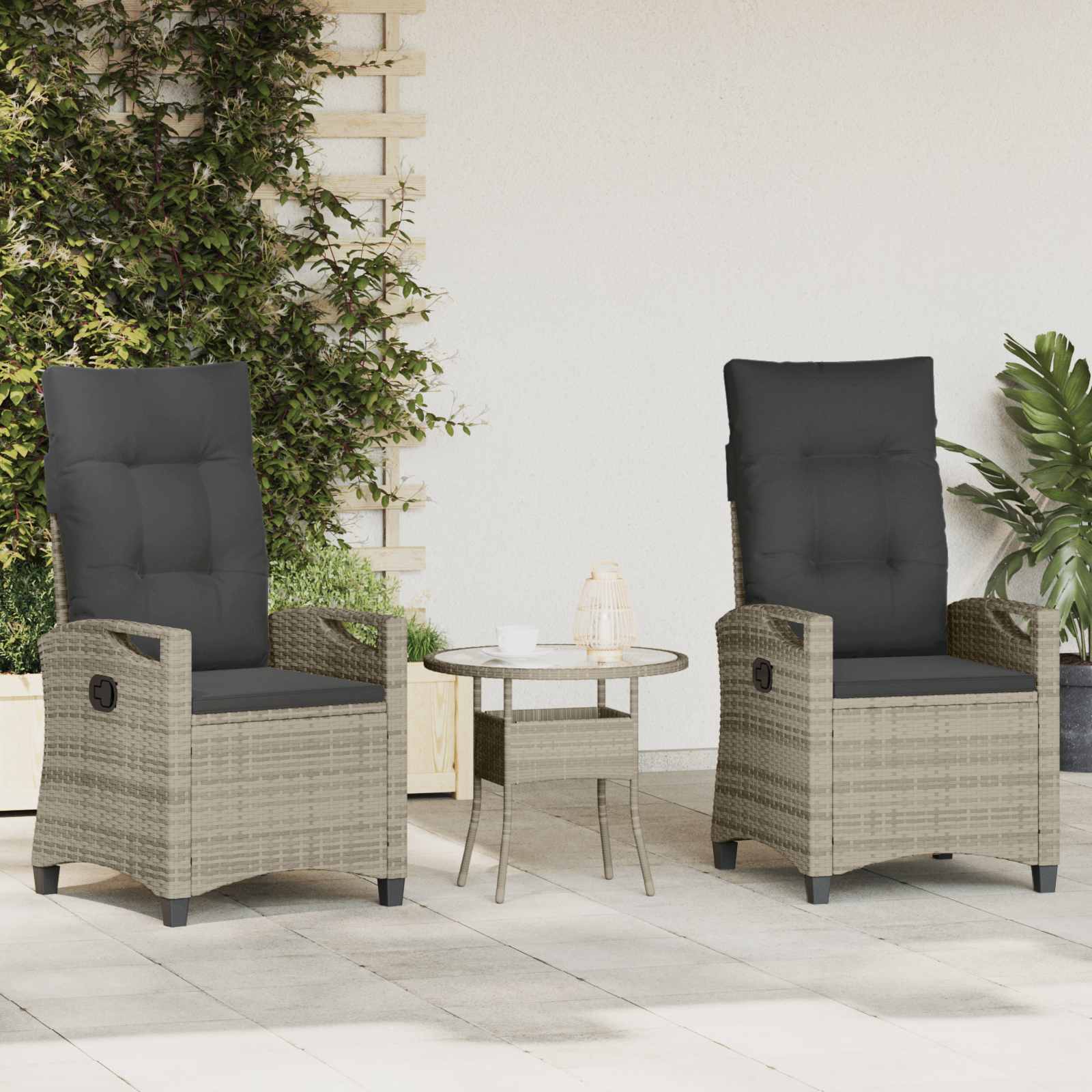 Vrtna stolica 2 pcs Svijetlo siva i tamno siva 56 x 60 x 112 cm