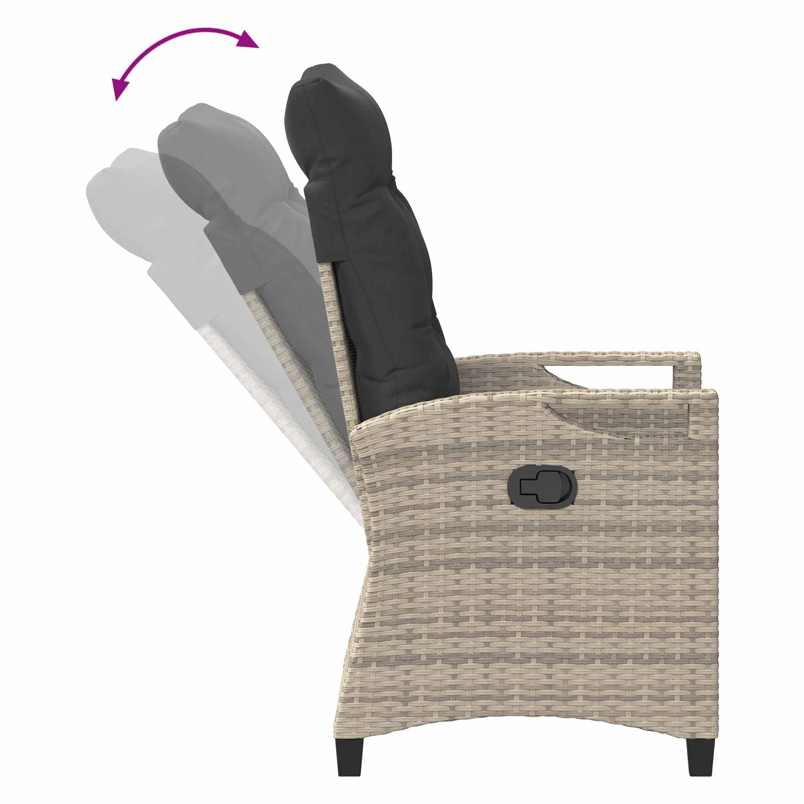 Vrtna stolica 2 pcs Svijetlo siva i tamno siva 56 x 60 x 112 cm