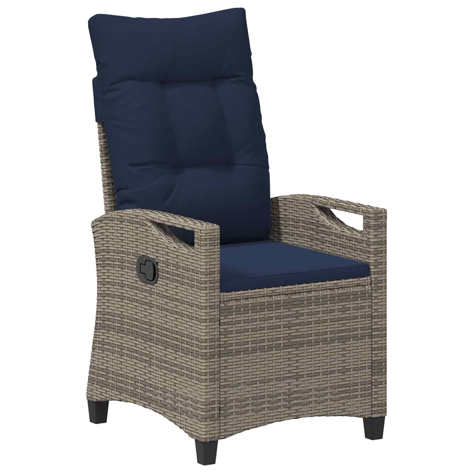 Vrtna stolica 2 pcs siva i modra 56 x 60 x 112 cm