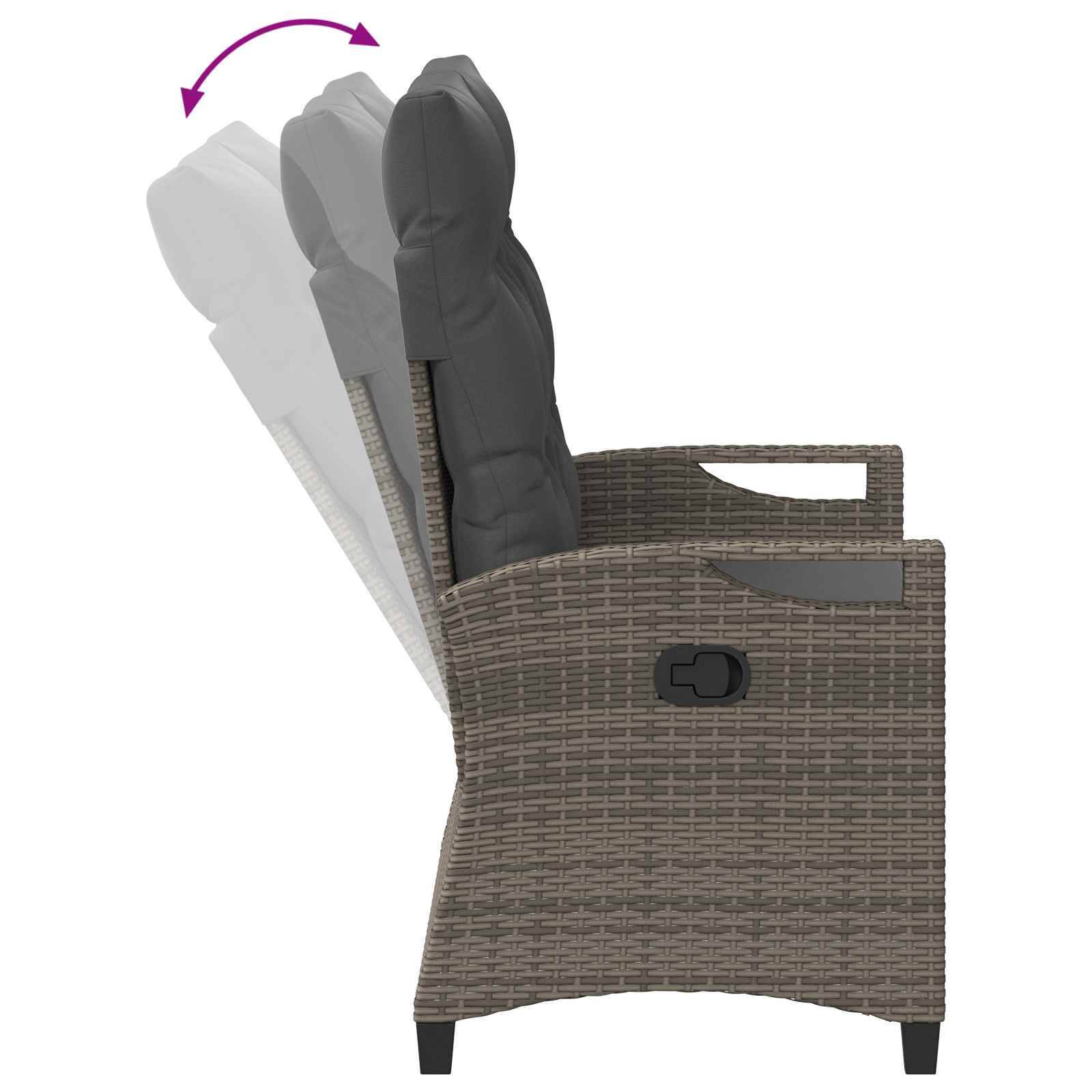 Vrtna klupa s jastukom Siva i tamno siva 105 x 60 x 112 cm
