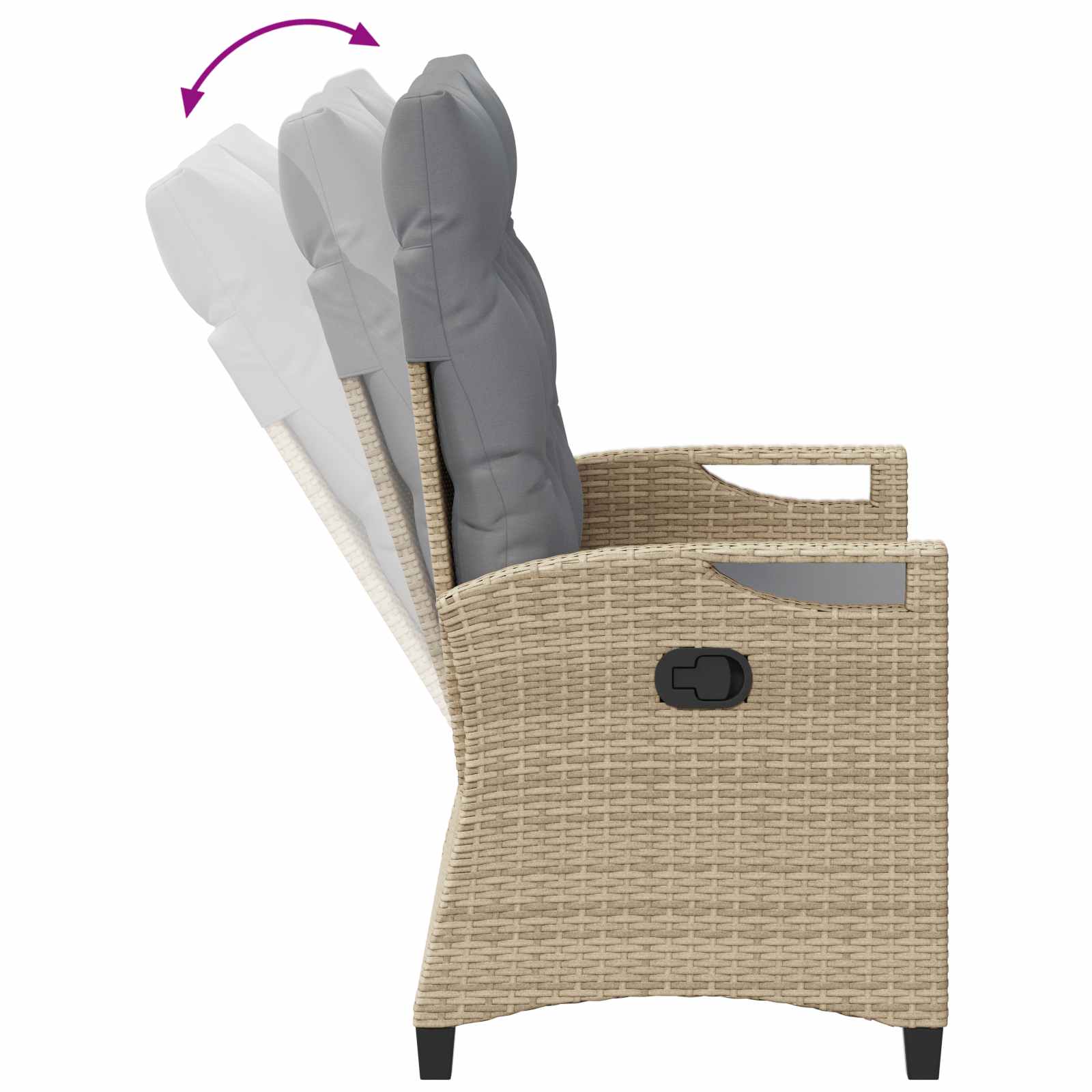 Vrtna klupa s jastukom Bež i svijetlo siva 105 x 60 x 112 cm