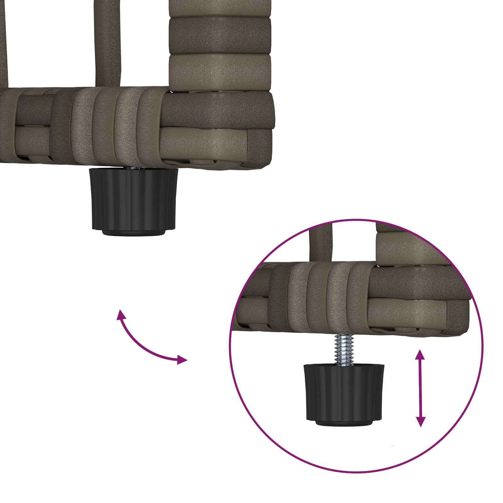 Set vanjskog namještaja 4 pcs Crna i tamno siva