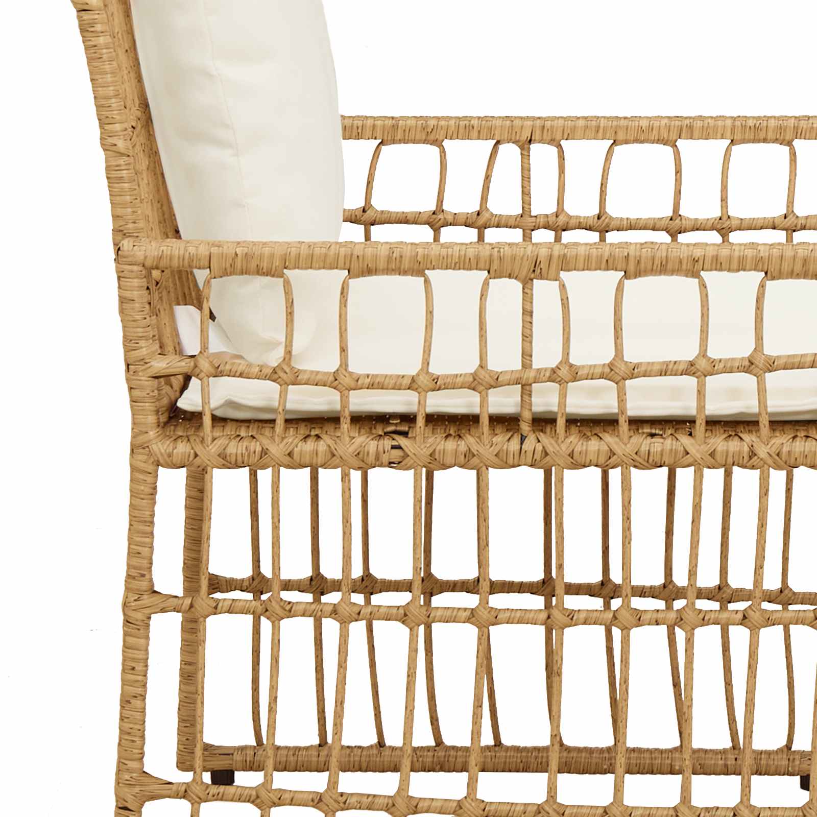 Set vanjskog namještaja 5 pcs Prirodna i krema bijela