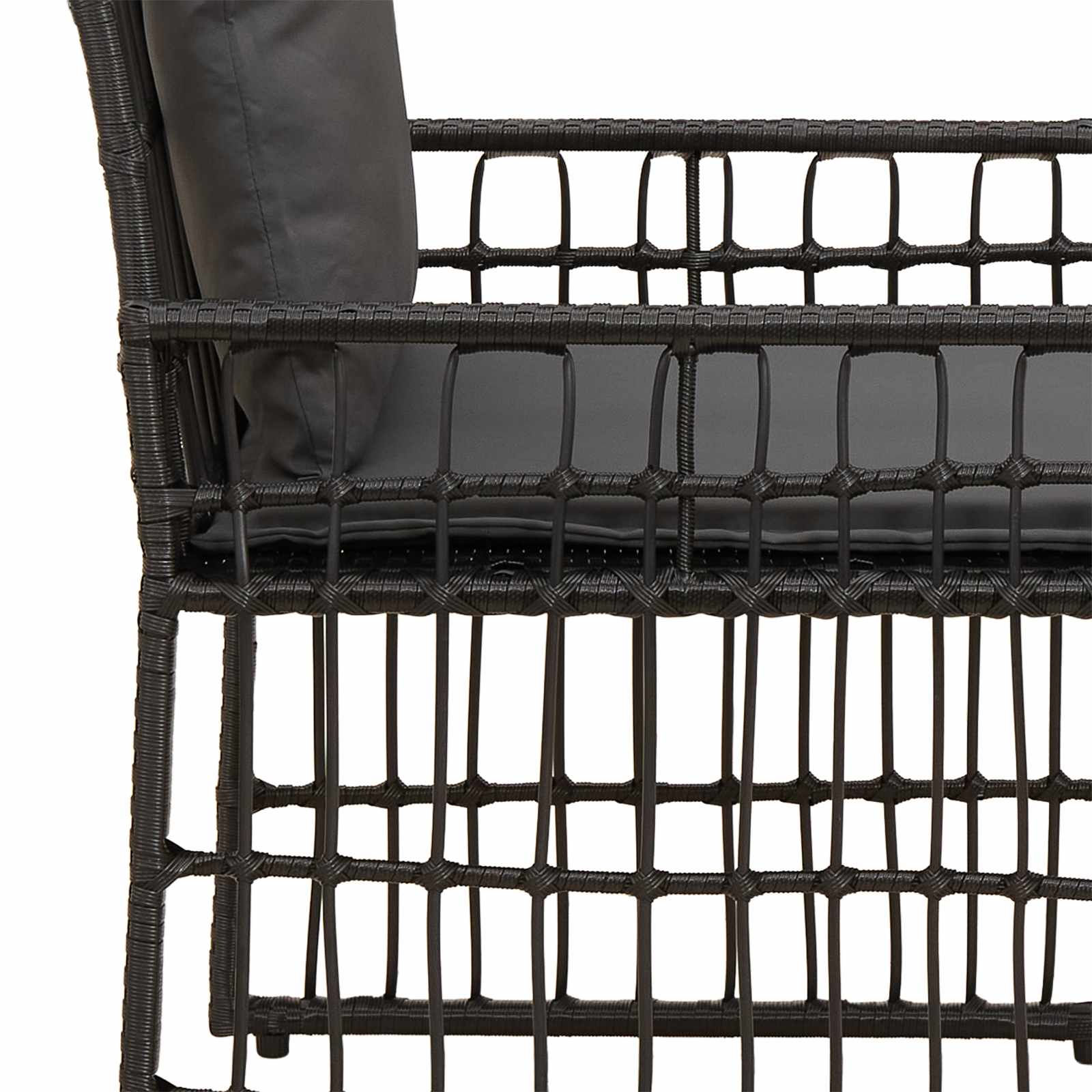Set vanjskog namještaja 3 pcs Crna i tamno siva