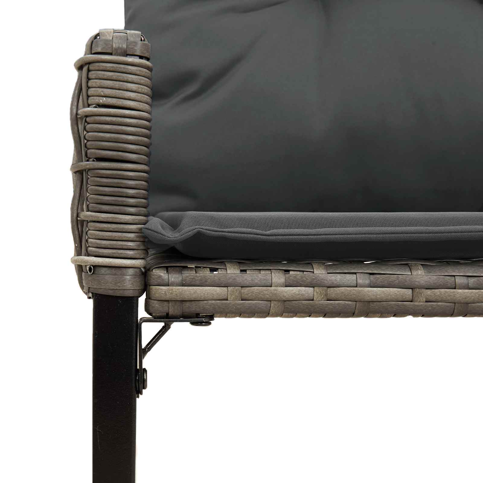 Vanjska klupa Sivi 118 x 55 x 82 cm PE Rattan i Tkanina