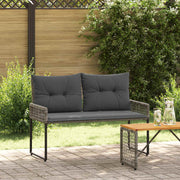 Vanjska klupa Sivi 118 x 55 x 82 cm PE Rattan i Tkanina