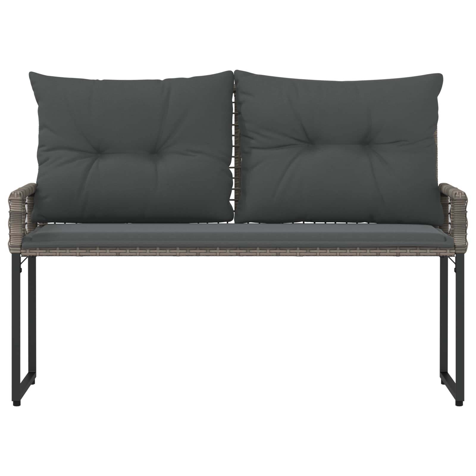 Vanjska klupa Sivi 118 x 55 x 82 cm PE Rattan i Tkanina