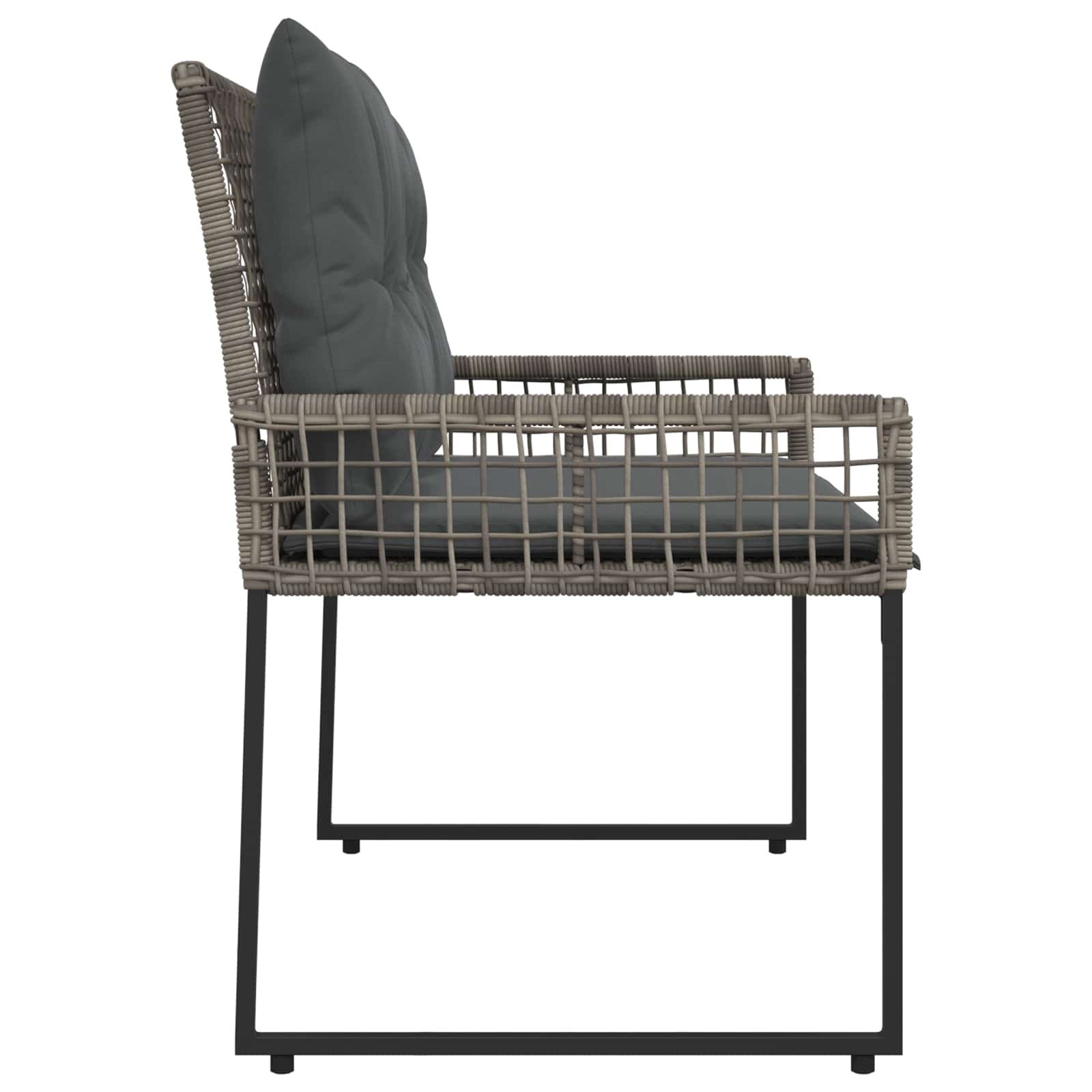 Vanjska klupa Sivi 118 x 55 x 82 cm PE Rattan i Tkanina