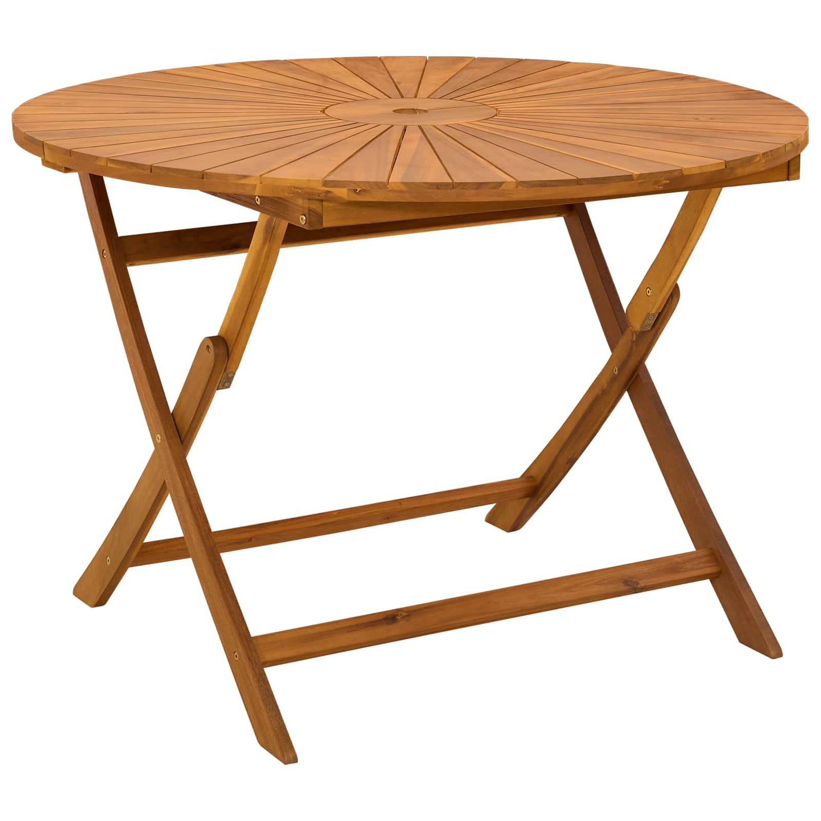 Preklopni vrtni stol Prirodna Ø110 x 75 cm Čvrsto drvo akacije