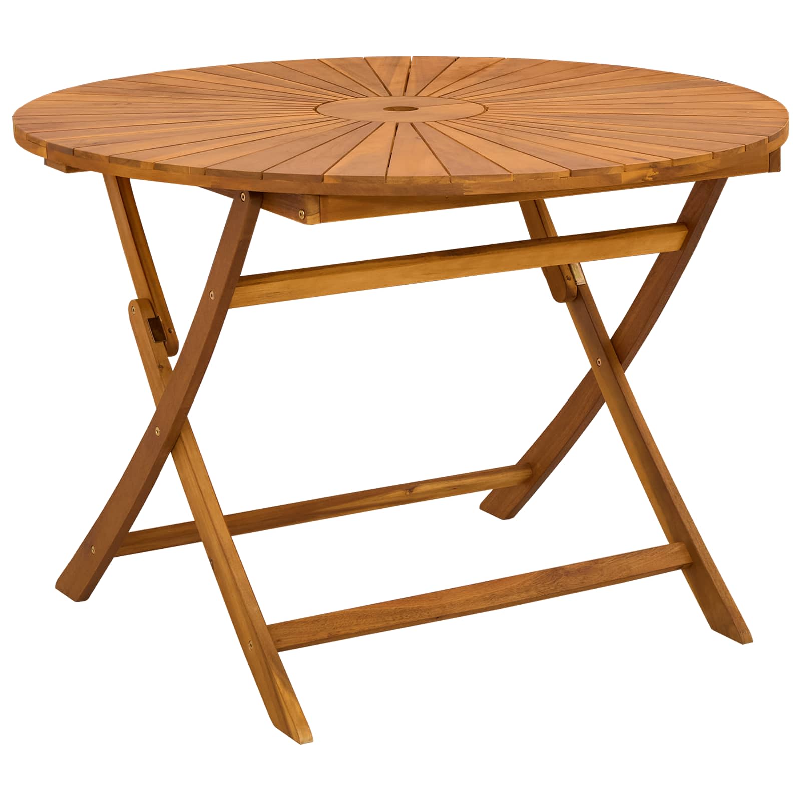 Preklopni vrtni stol Prirodna Ø110 x 75 cm Čvrsto drvo akacije