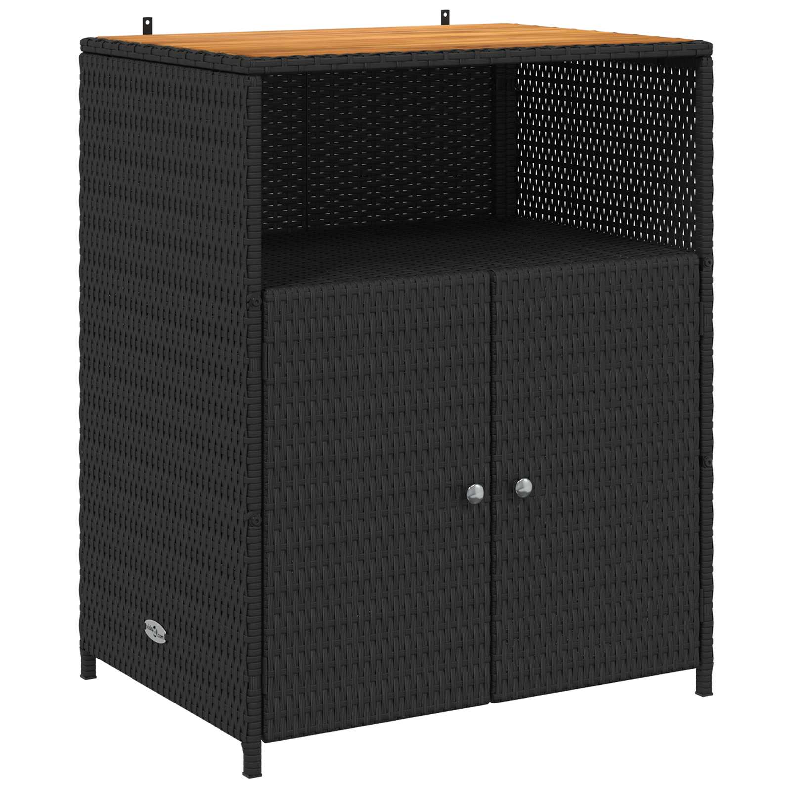 Cabinet s policom Crna 70 x 50 x 87 cm Poliester i Roly Rattan
