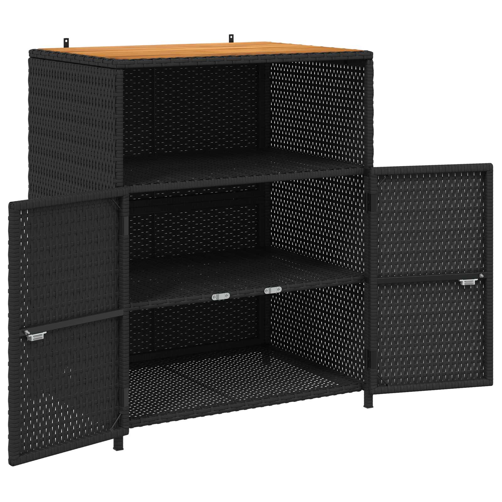 Cabinet s policom Crna 70 x 50 x 87 cm Poliester i Roly Rattan