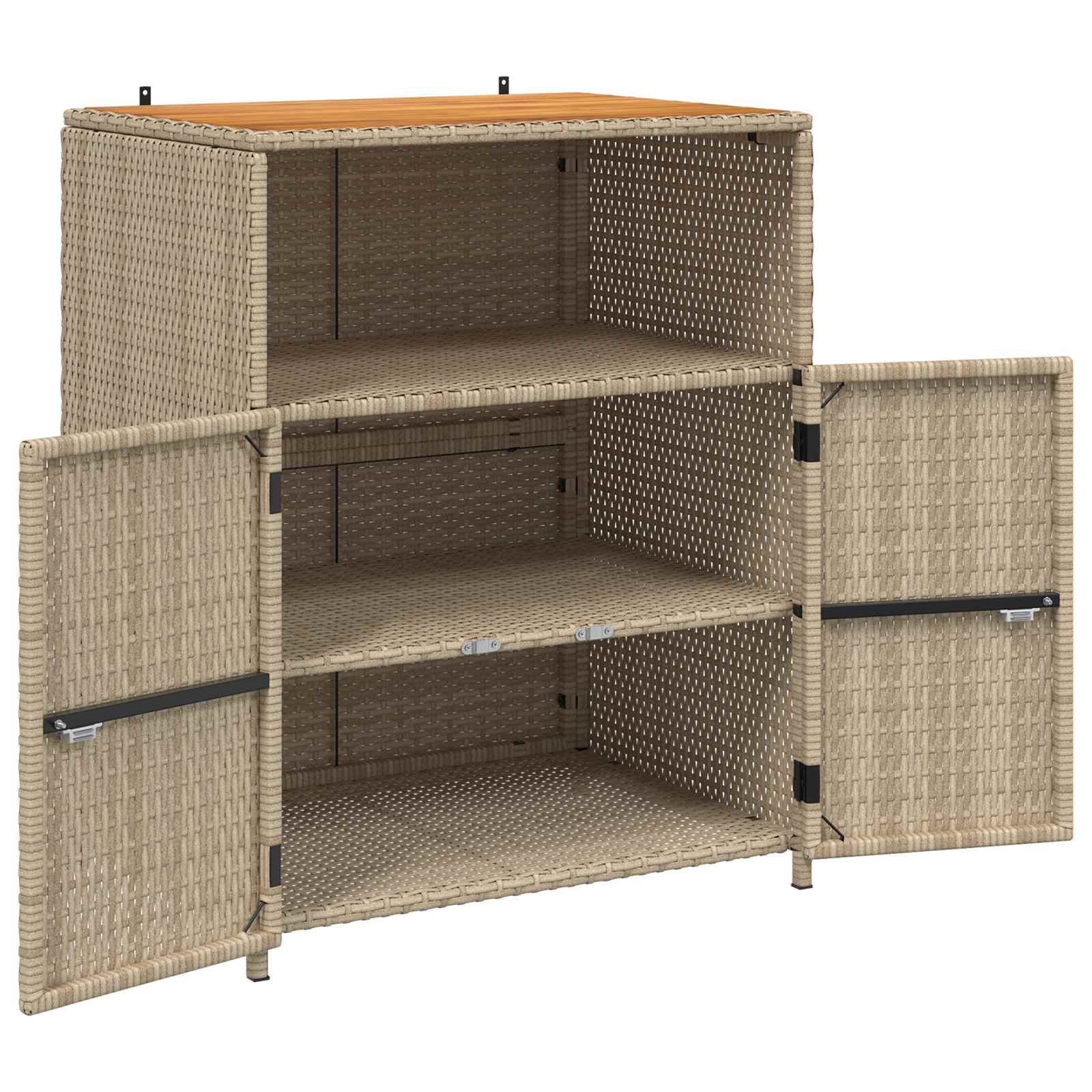 Cabinet s policom Bež 70 x 50 x 87 cm Poliester i Roly Rattan