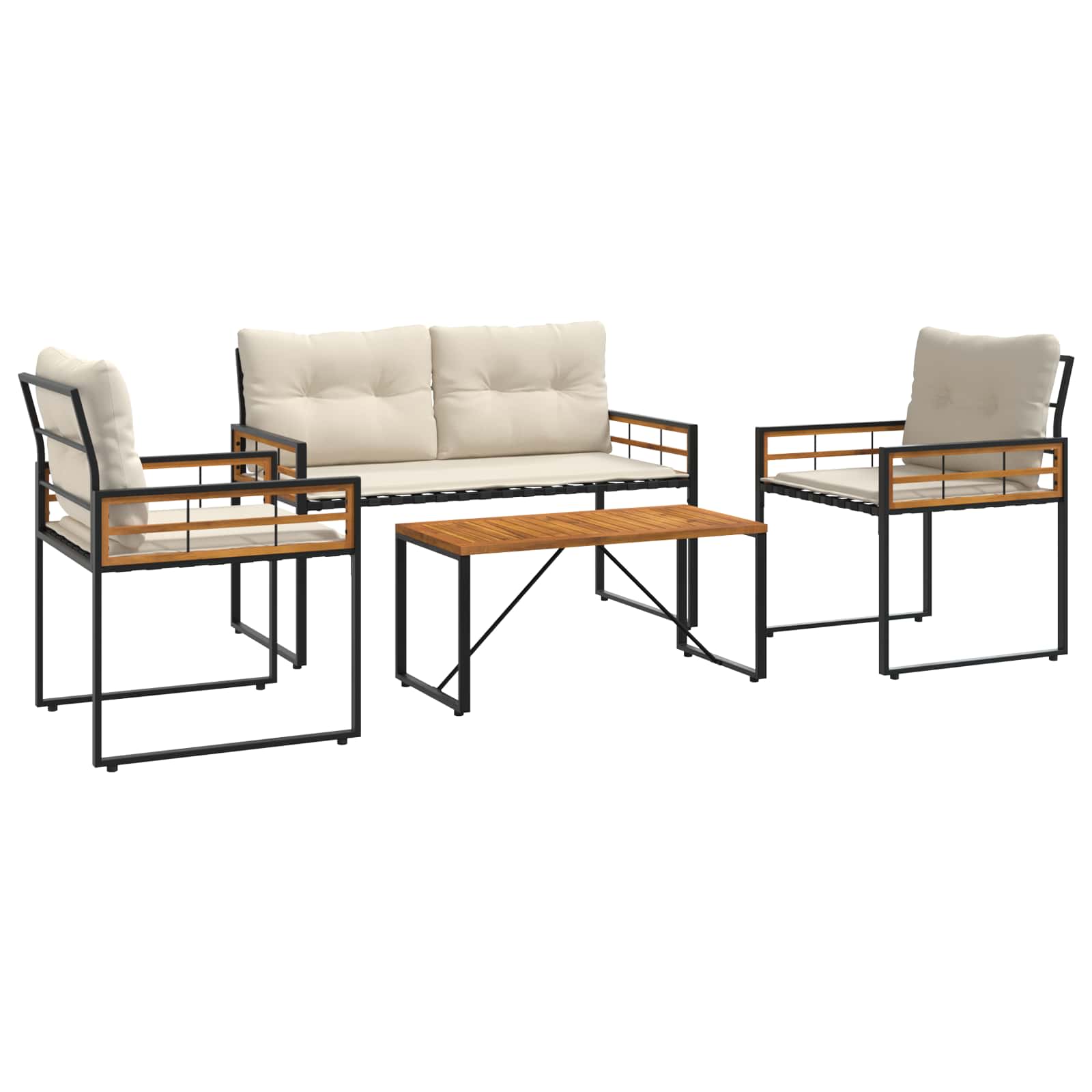Set vanjskog namještaja s jastukom 4 pcs Krema