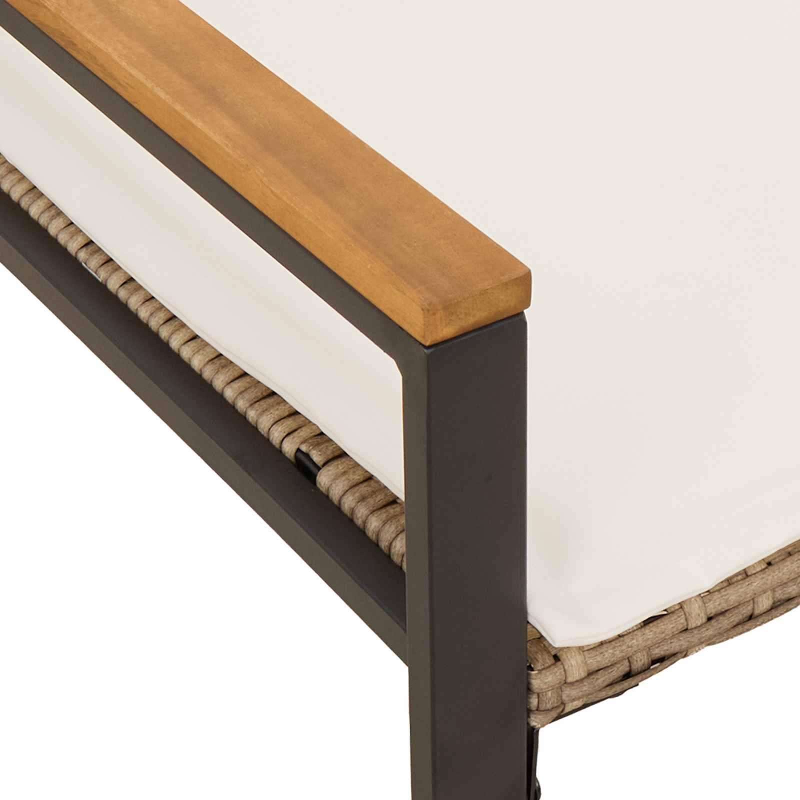 klupa s jastukom Bež i krem bijela 115 x 65 x 72 cm Ratan