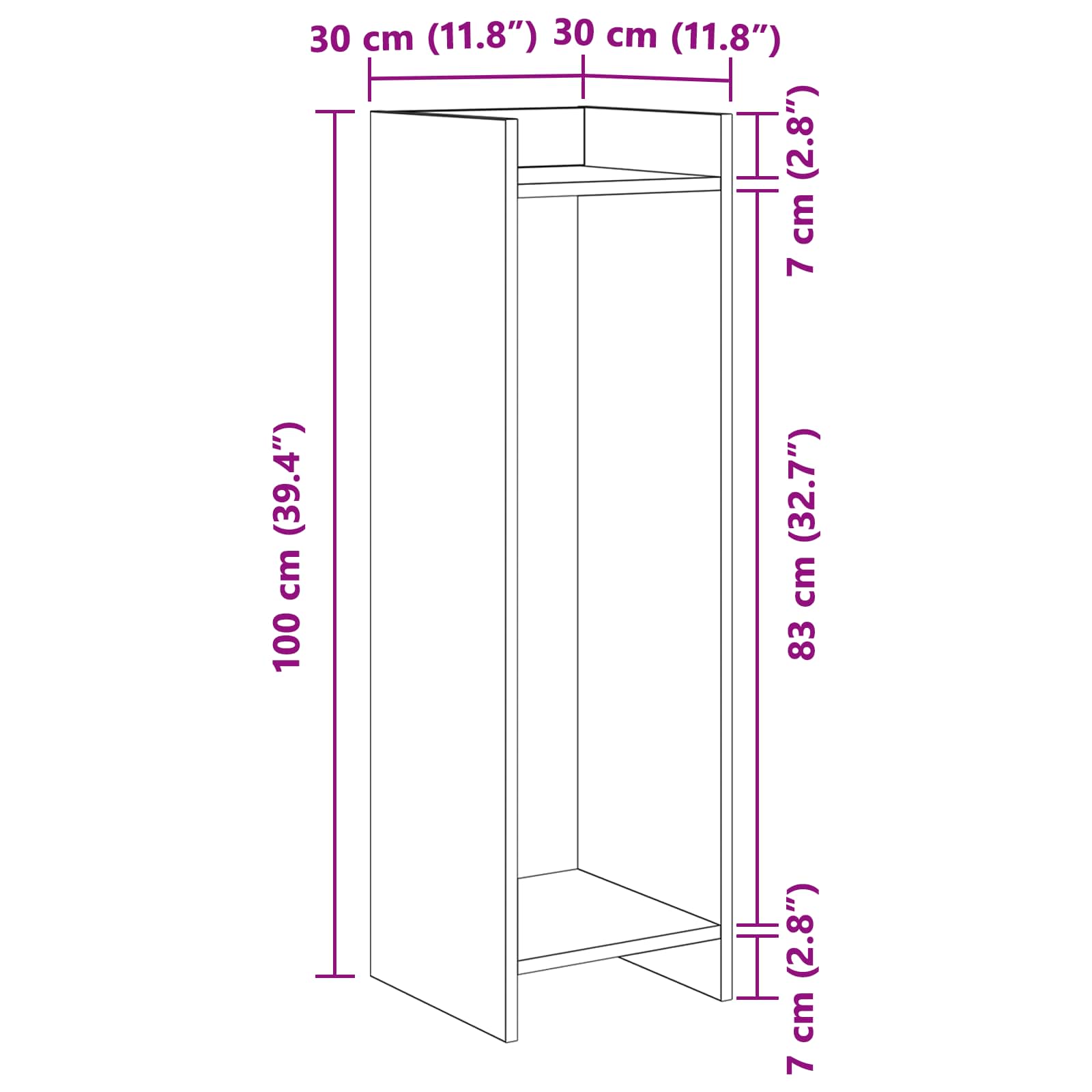 Stalak za biljke s policom Dimljeni Hrast 30 x 30 x 100 cm