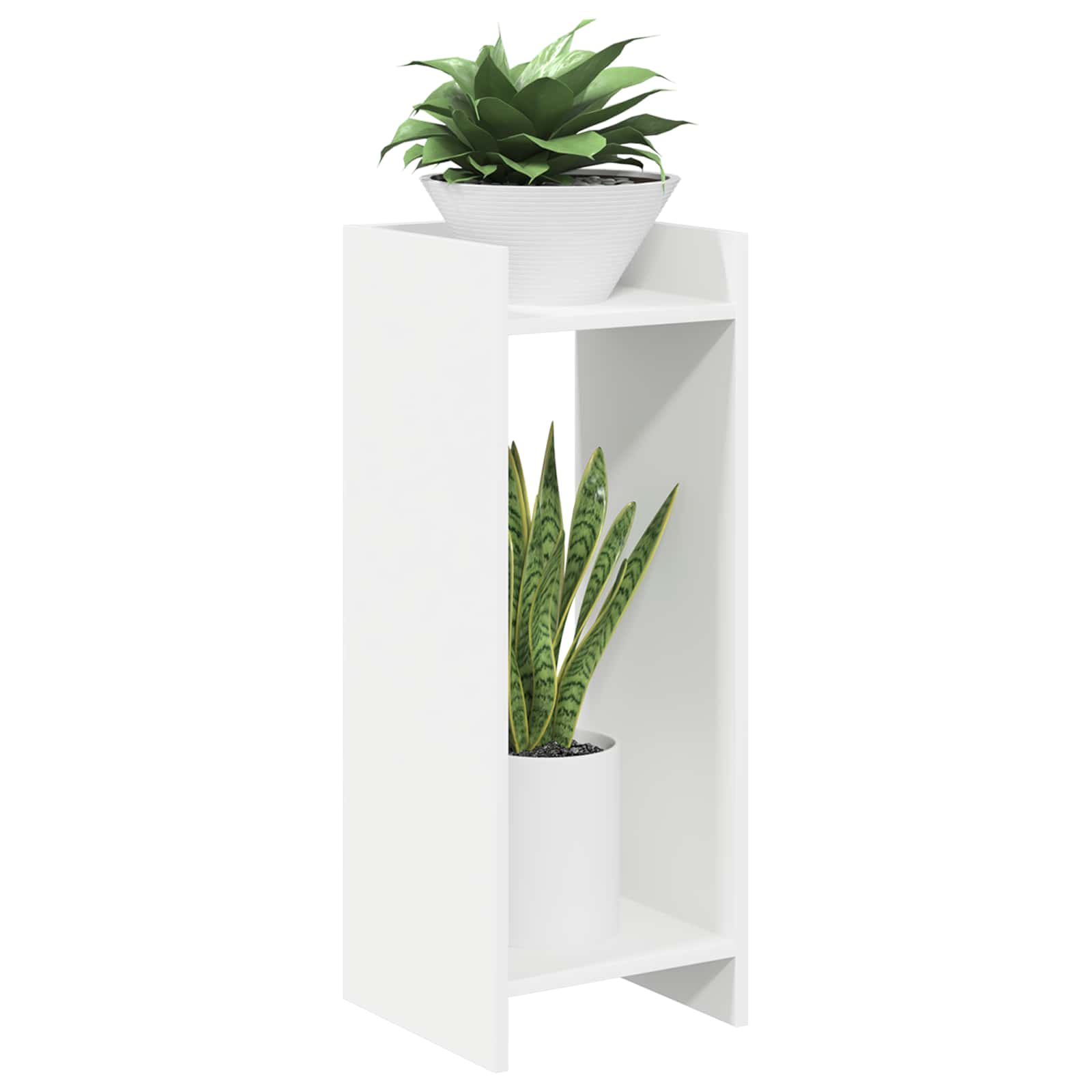 Stalak za biljke s policom 2 pcs Bijeli 30 x 30 x 80 cm