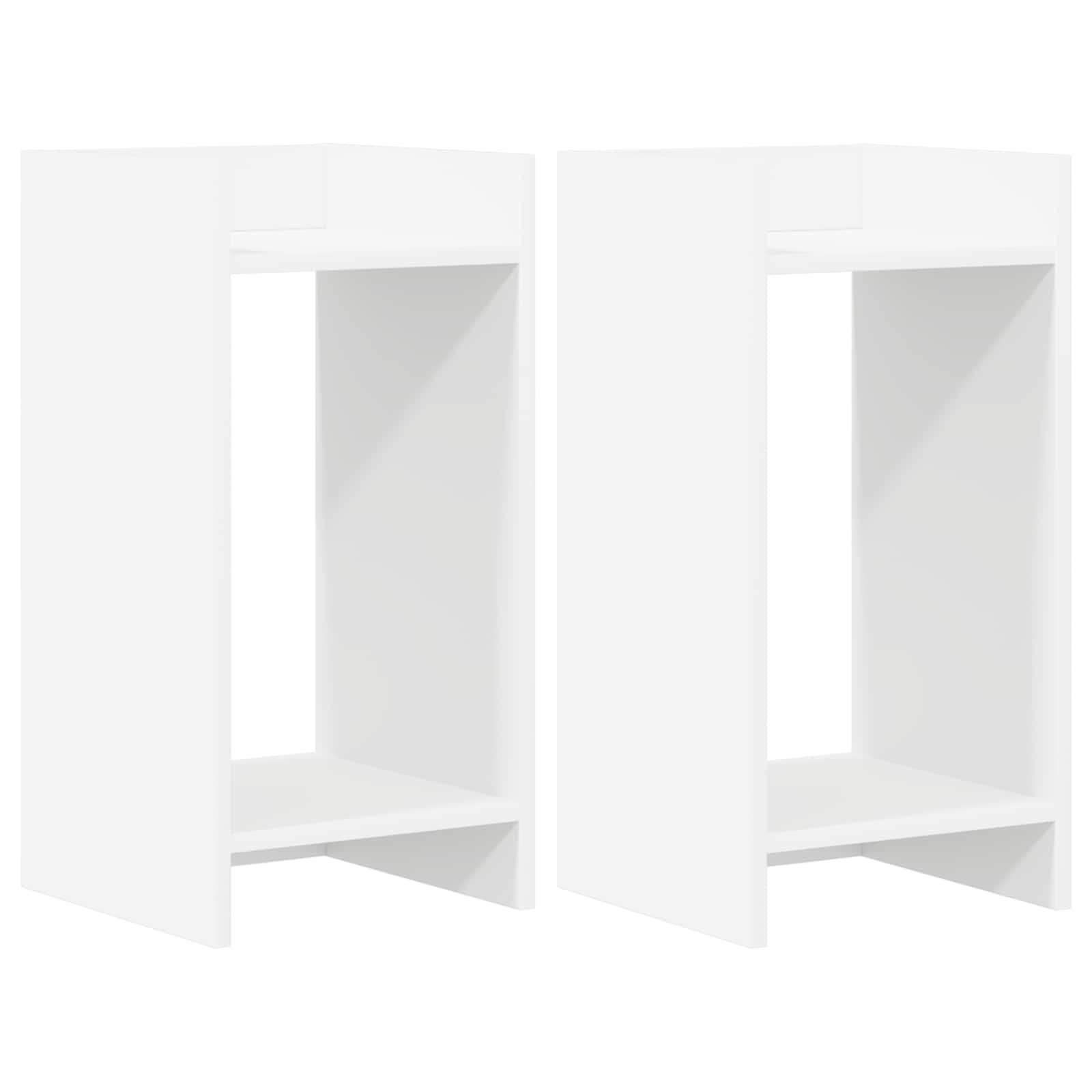 Stalak za biljke s policom 2 pcs Bijeli 30 x 30 x 60 cm