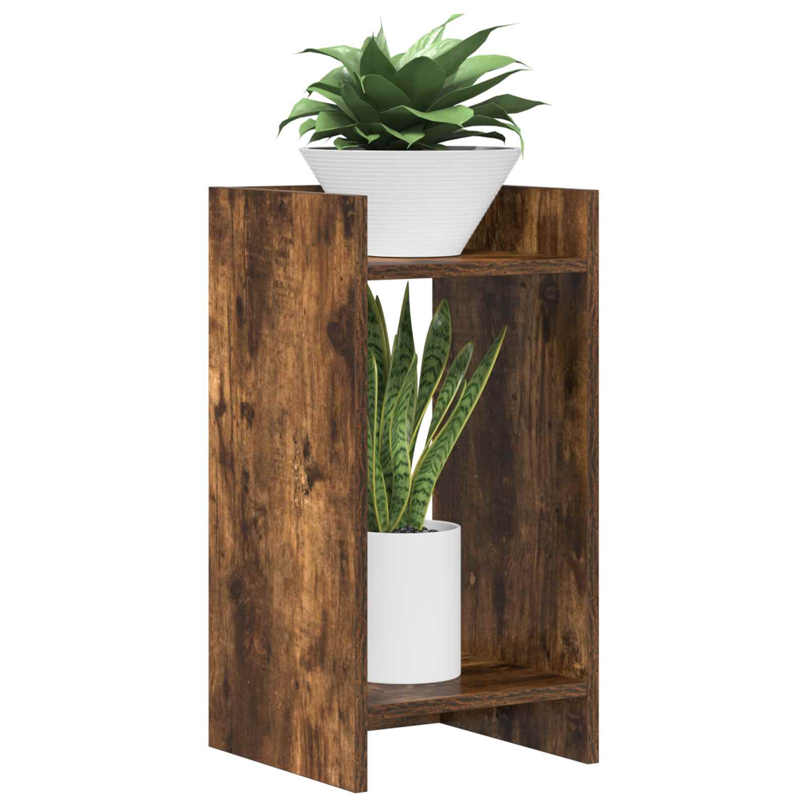 Stalak za biljke s policom 2 pcs Dimljeni Hrast 30 x 30 x 60 cm