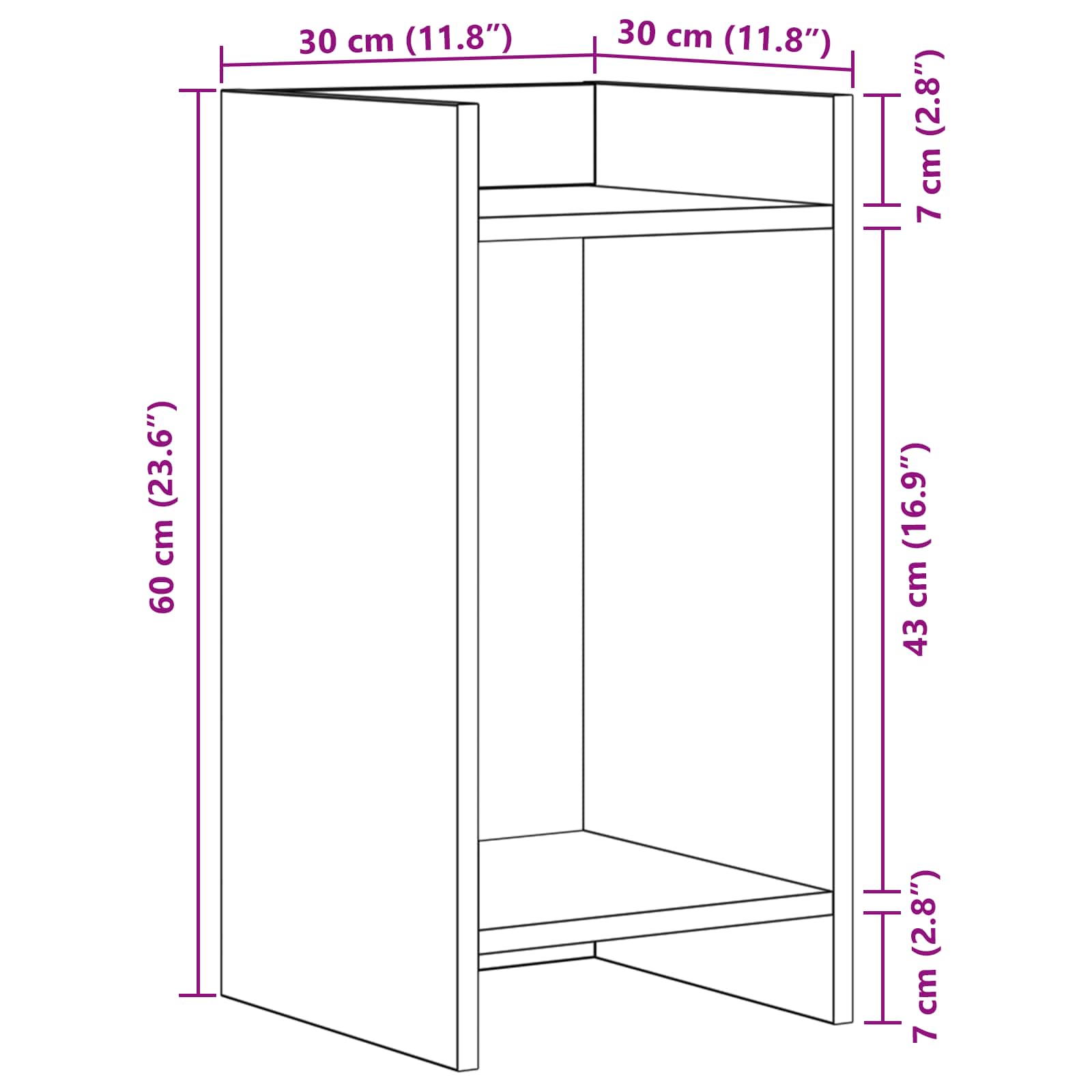 Stalak za biljke s policom 2 pcs Zanatski Hrast 30 x 30 x 60 cm