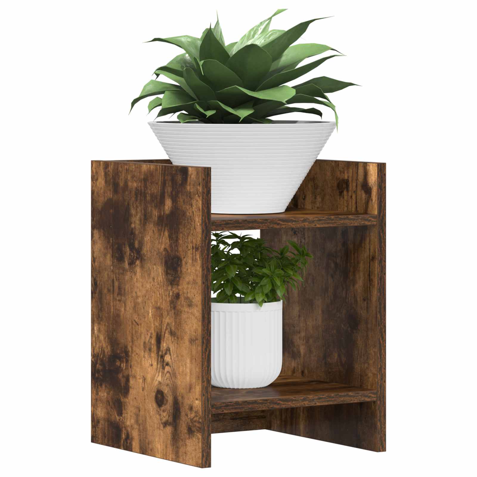 Stalak za biljke s policom 2 pcs Dimljeni Hrast 30 x 30 x 40 cm