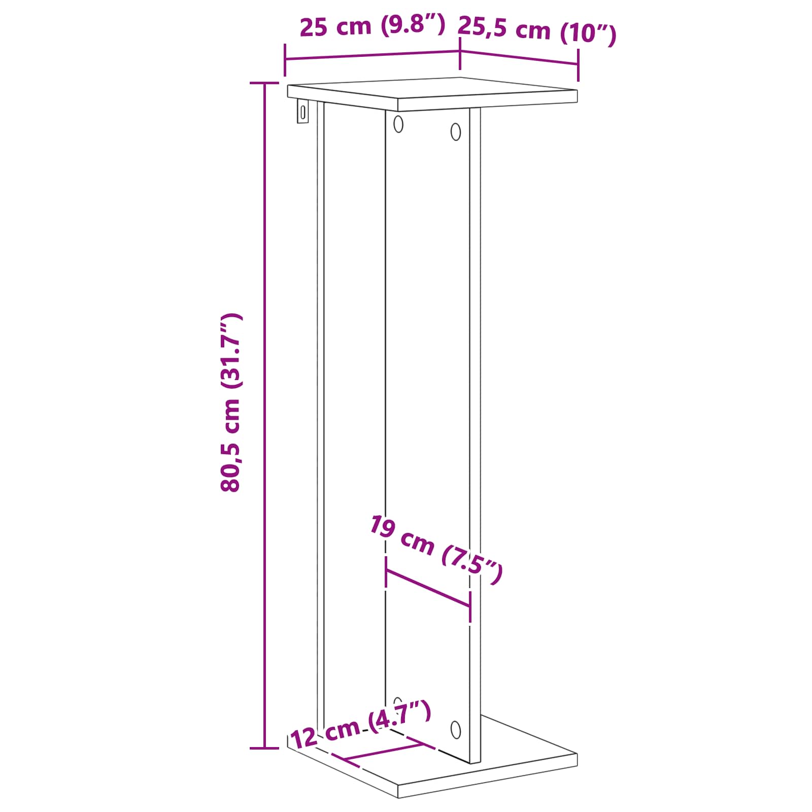 Stalak za biljke 2 pcs Bijeli 25 x 25,5 x 80,5 cm