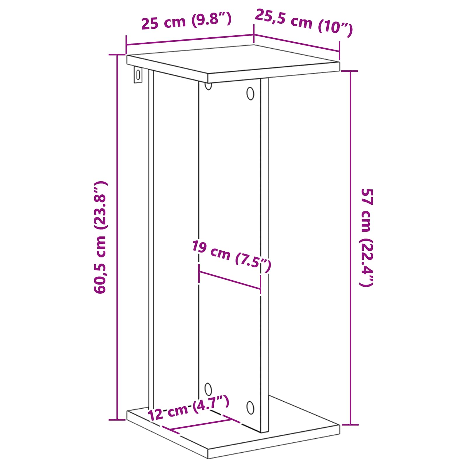 Stalak za biljke 2 pcs Zanatski Hrast 25 x 25,5 x 60,5 cm