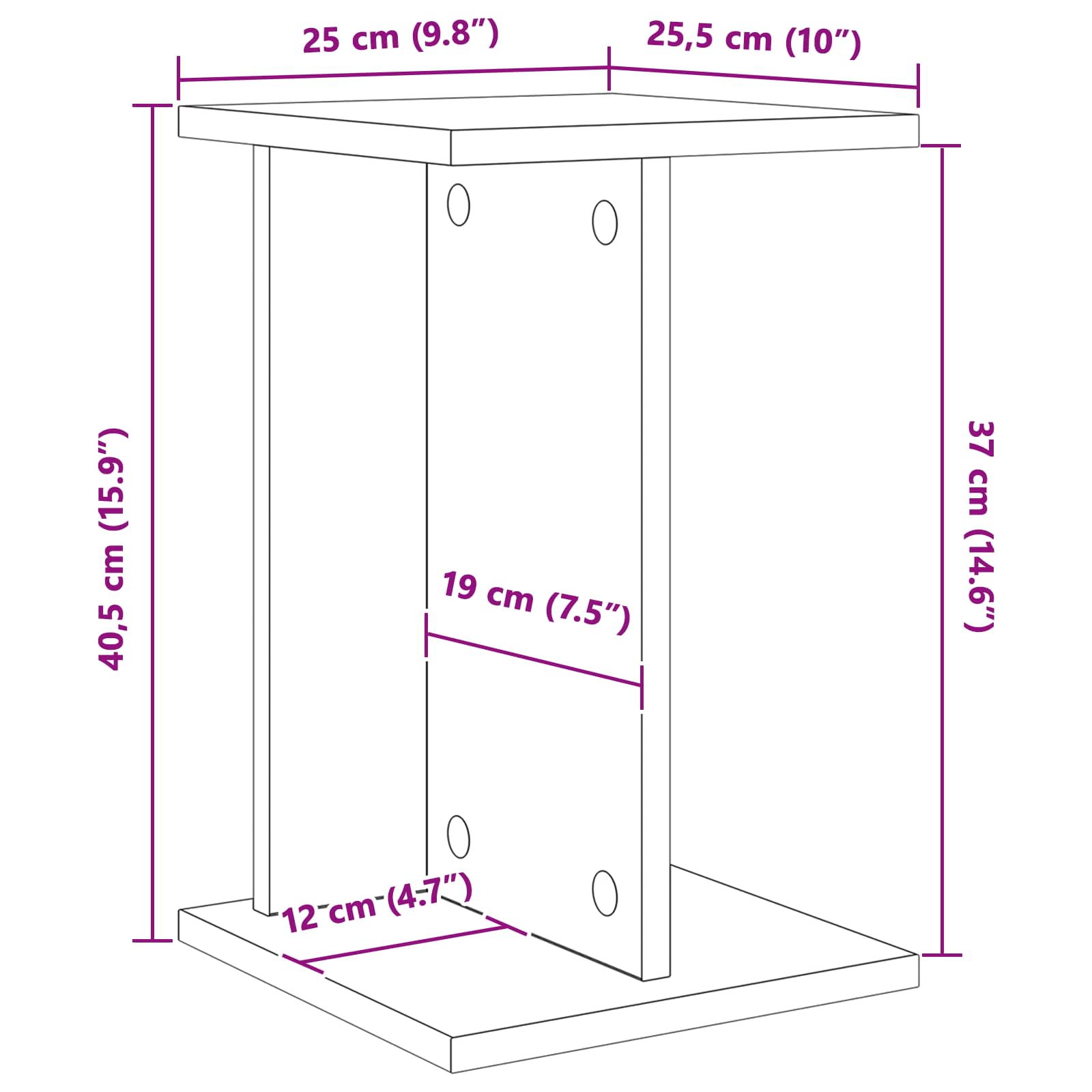 Stalak za biljke 2 pcs Zanatski Hrast 25 x 25,5 x 40,5 cm
