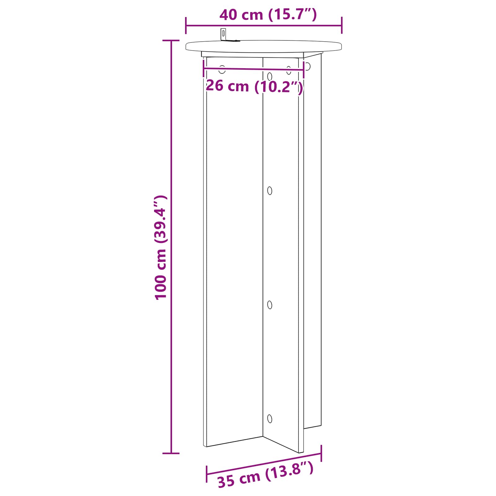 Stalak za biljke 2 pcs Siva sonoma Ø40 x 100 cm